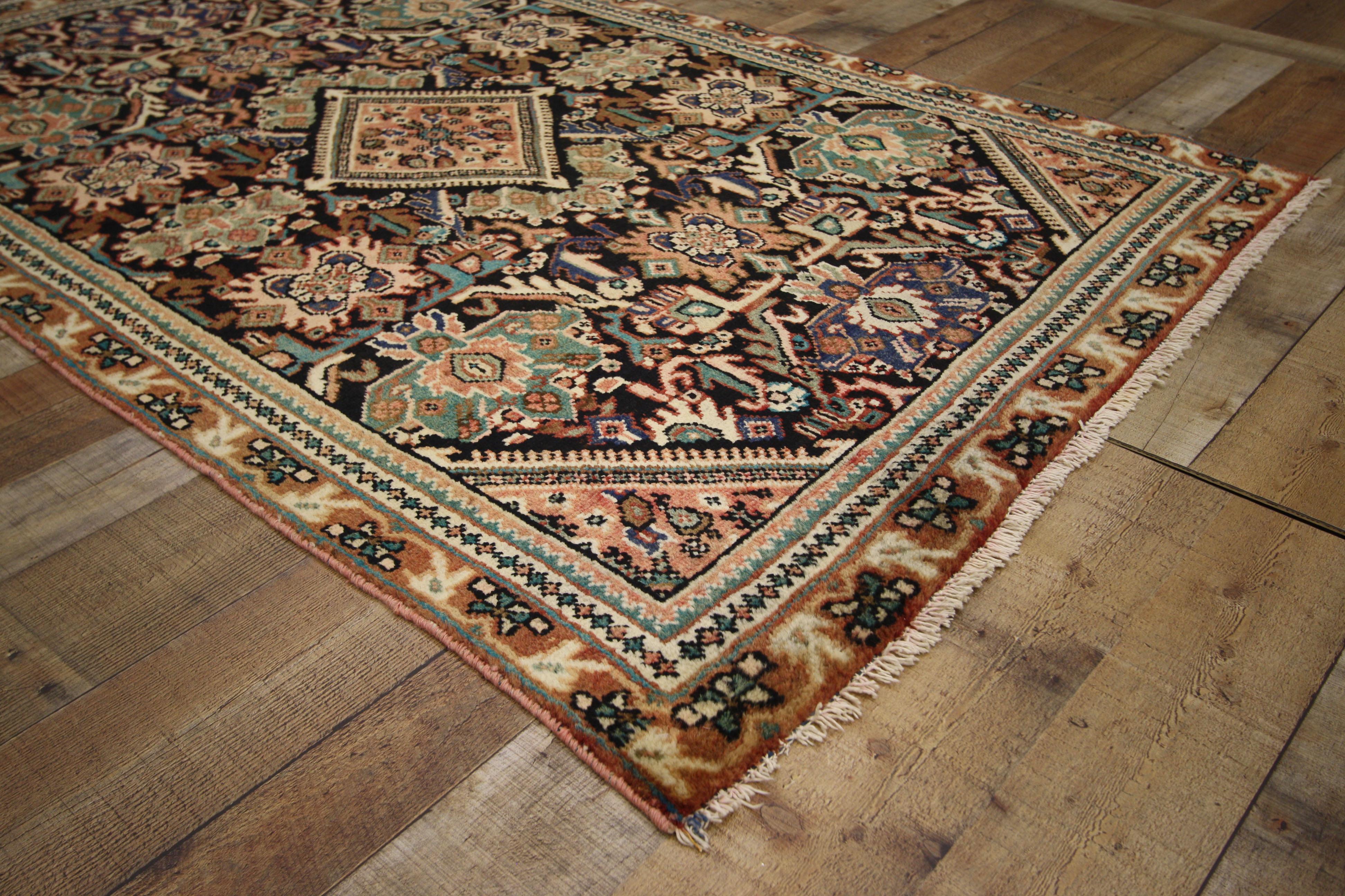 20th Century Vintage Persian Mahal Rug with Traditional Style Kitchen, Foyer or Entry Rug For Sale