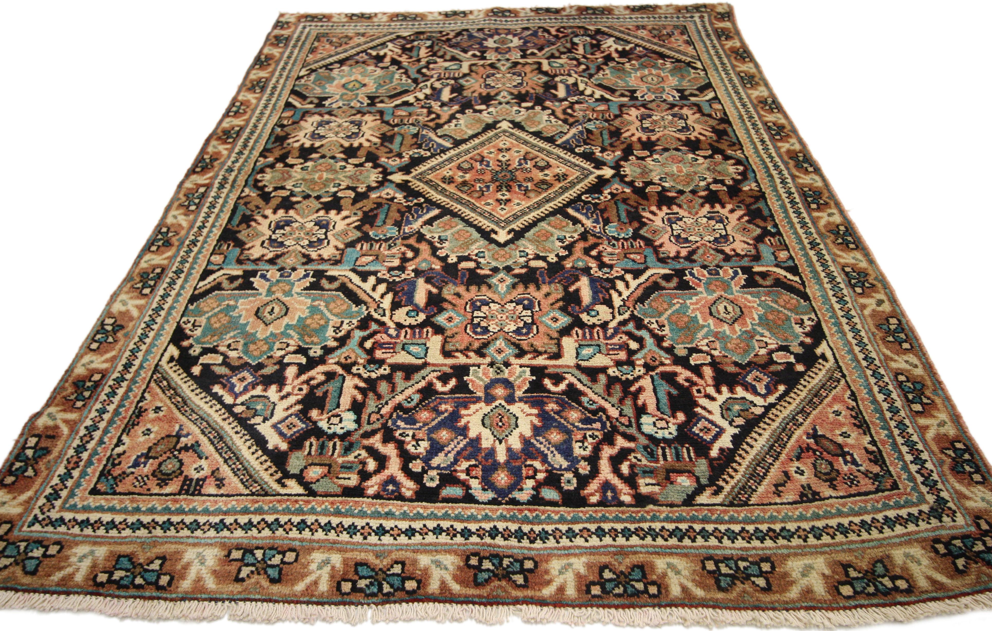 Malayer Vintage Persian Mahal Rug with Traditional Style Kitchen, Foyer or Entry Rug For Sale