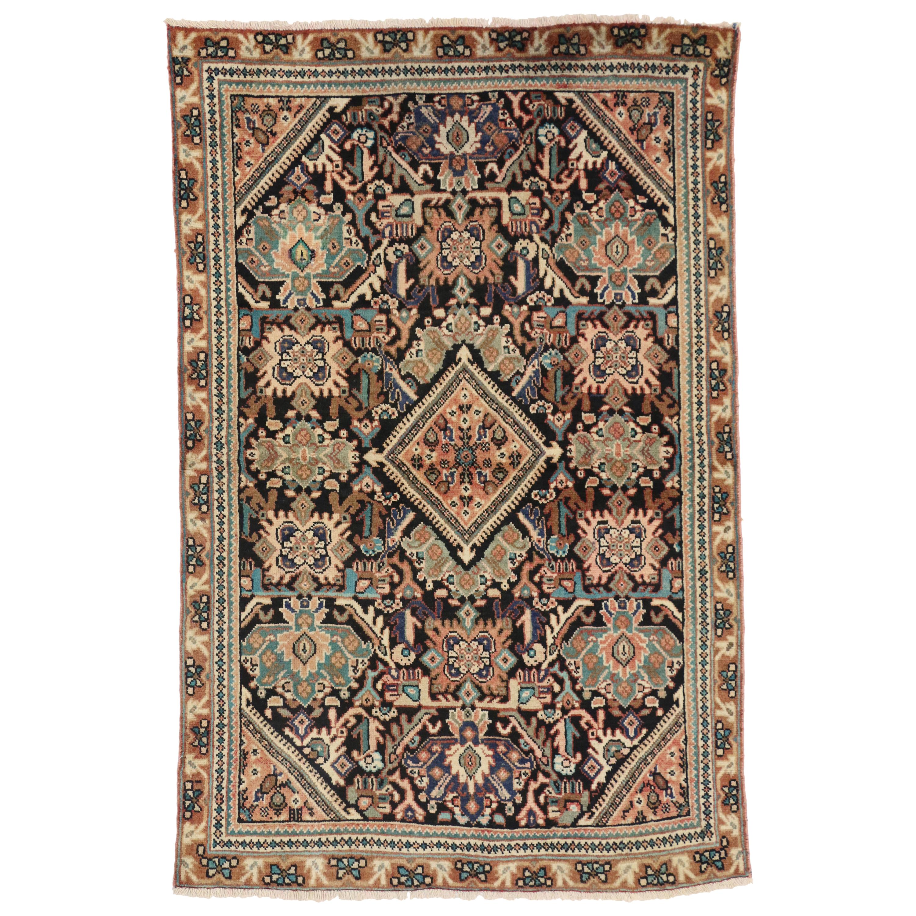 Vintage Persian Mahal Rug with Traditional Style Kitchen, Foyer or Entry Rug