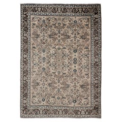 Vintage Persian Mahal Rug with All over Design Tan, Wheat, Blush, Brown 
Teal