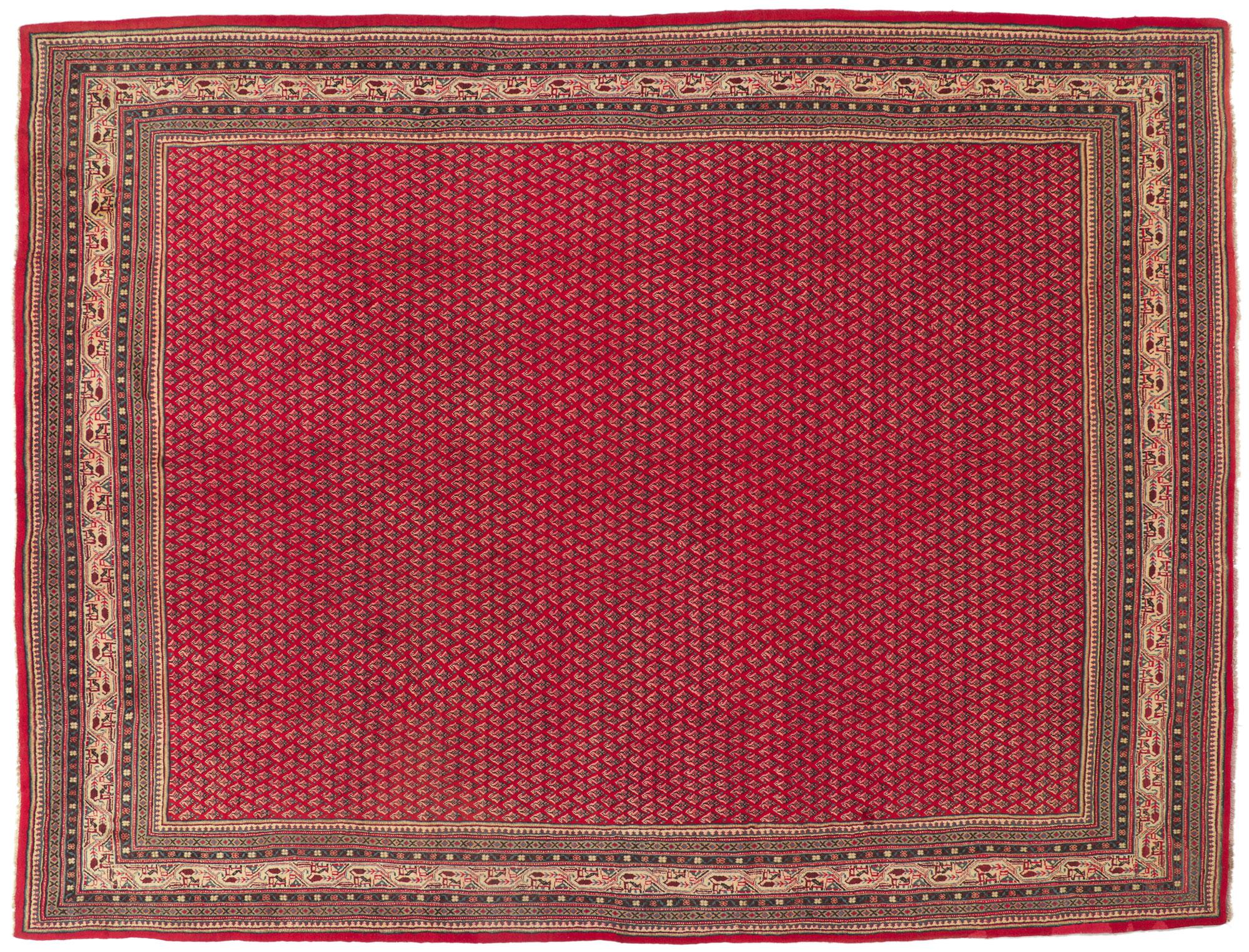 Großer roter Vintage-Perser-Mahal-Teppich im Angebot 2