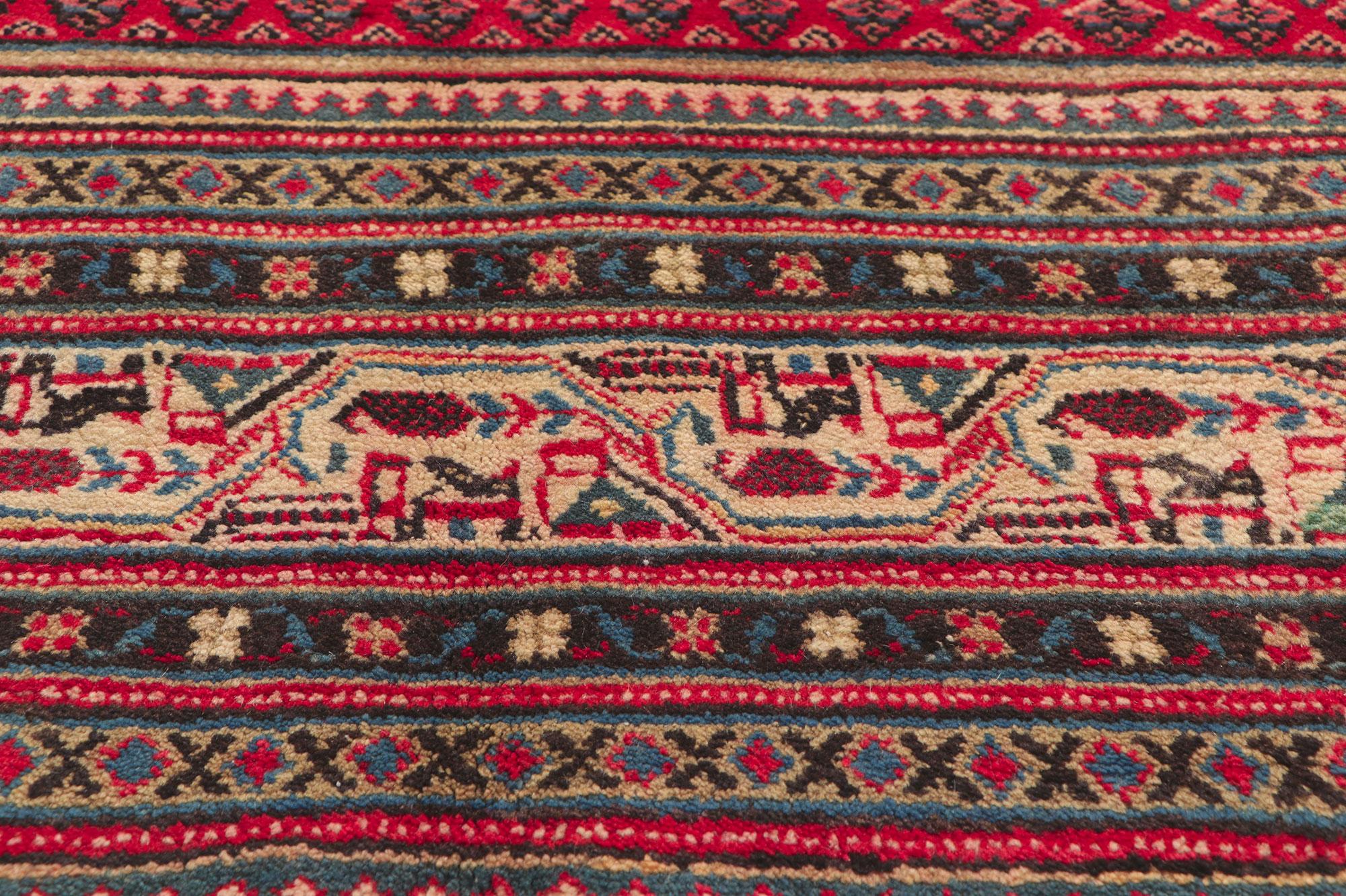 Großer roter Vintage-Perser-Mahal-Teppich (Handgeknüpft) im Angebot