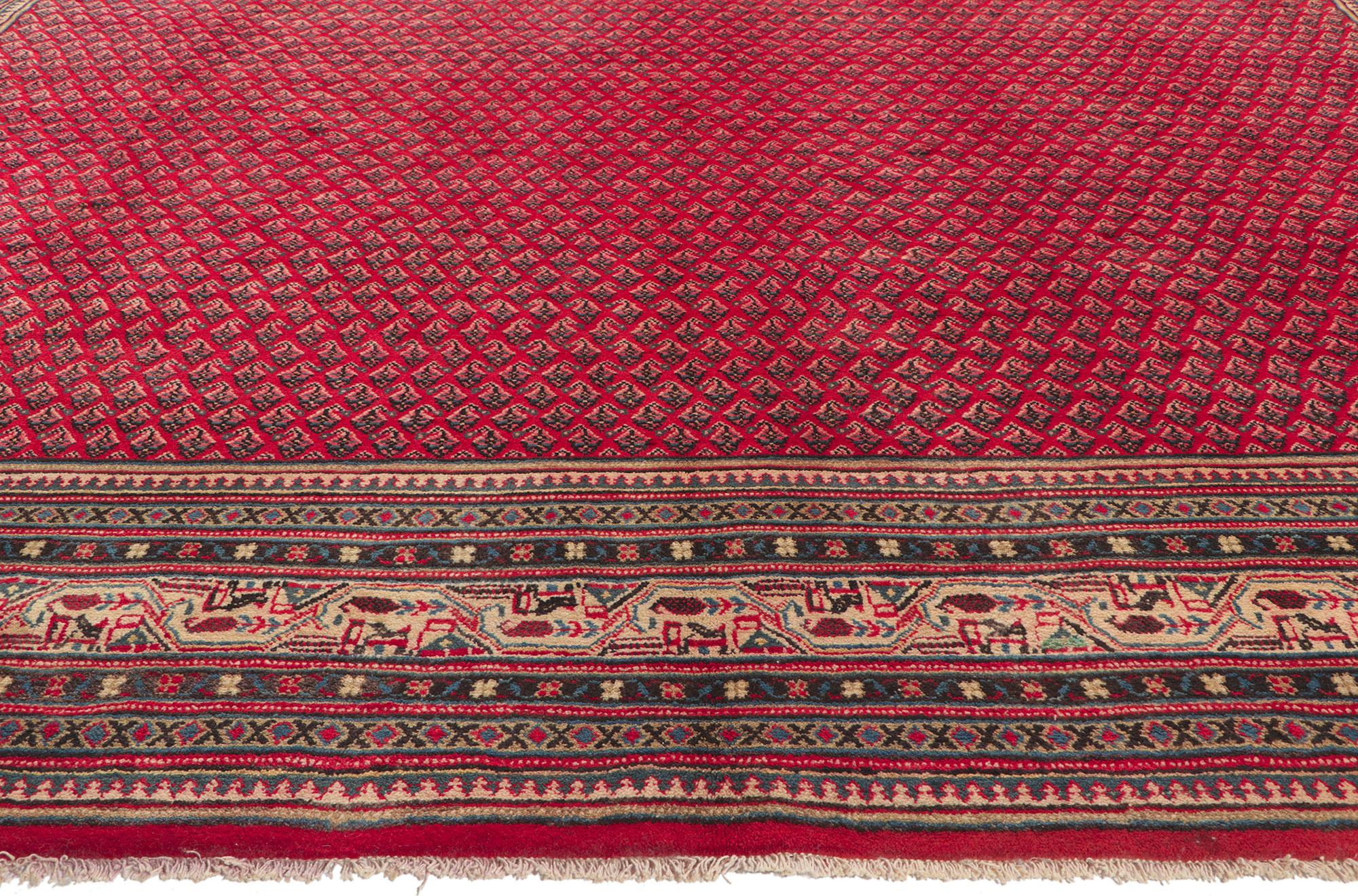 20th Century Large Vintage Red Persian Mahal Rug For Sale