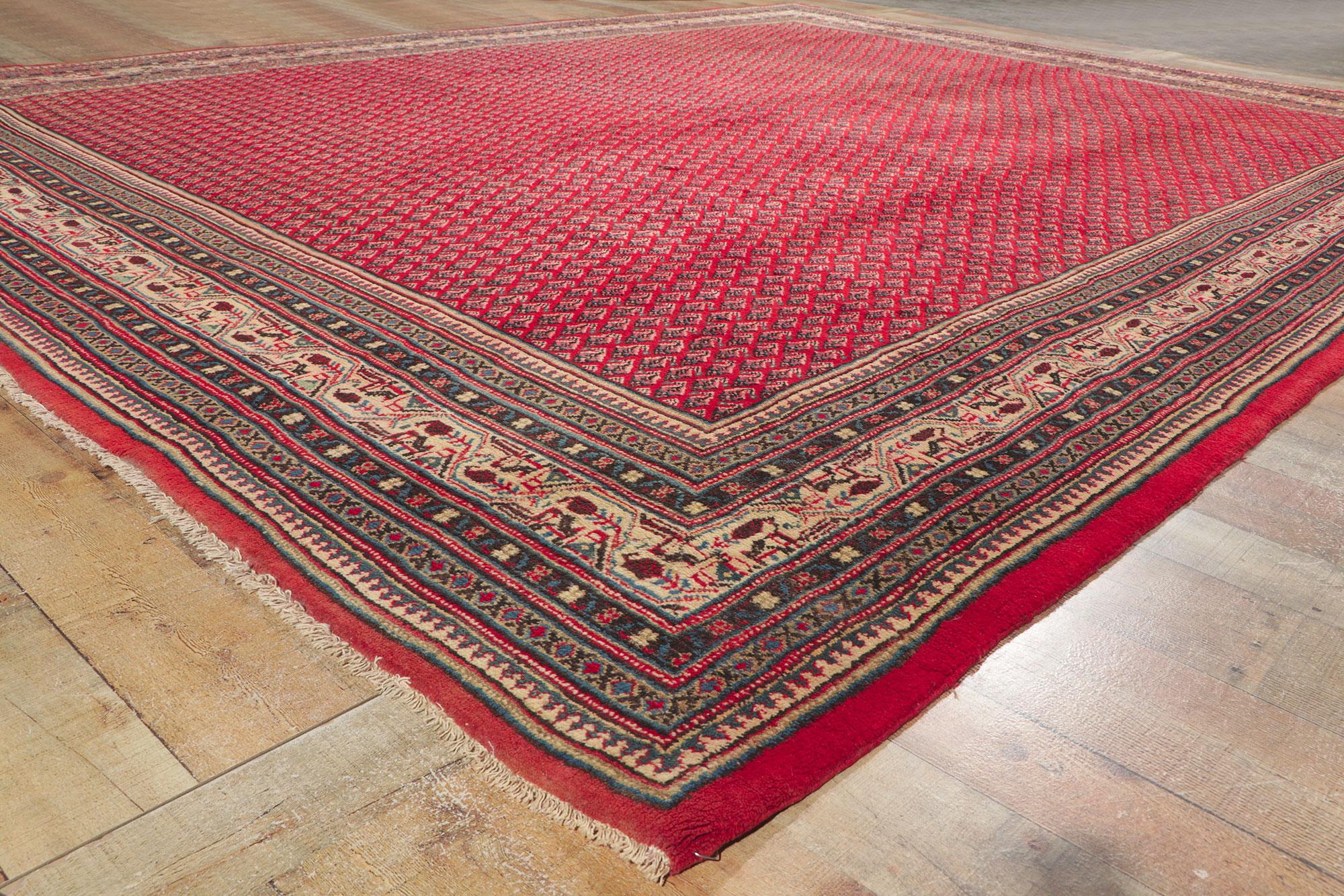 Wool Large Vintage Red Persian Mahal Rug For Sale