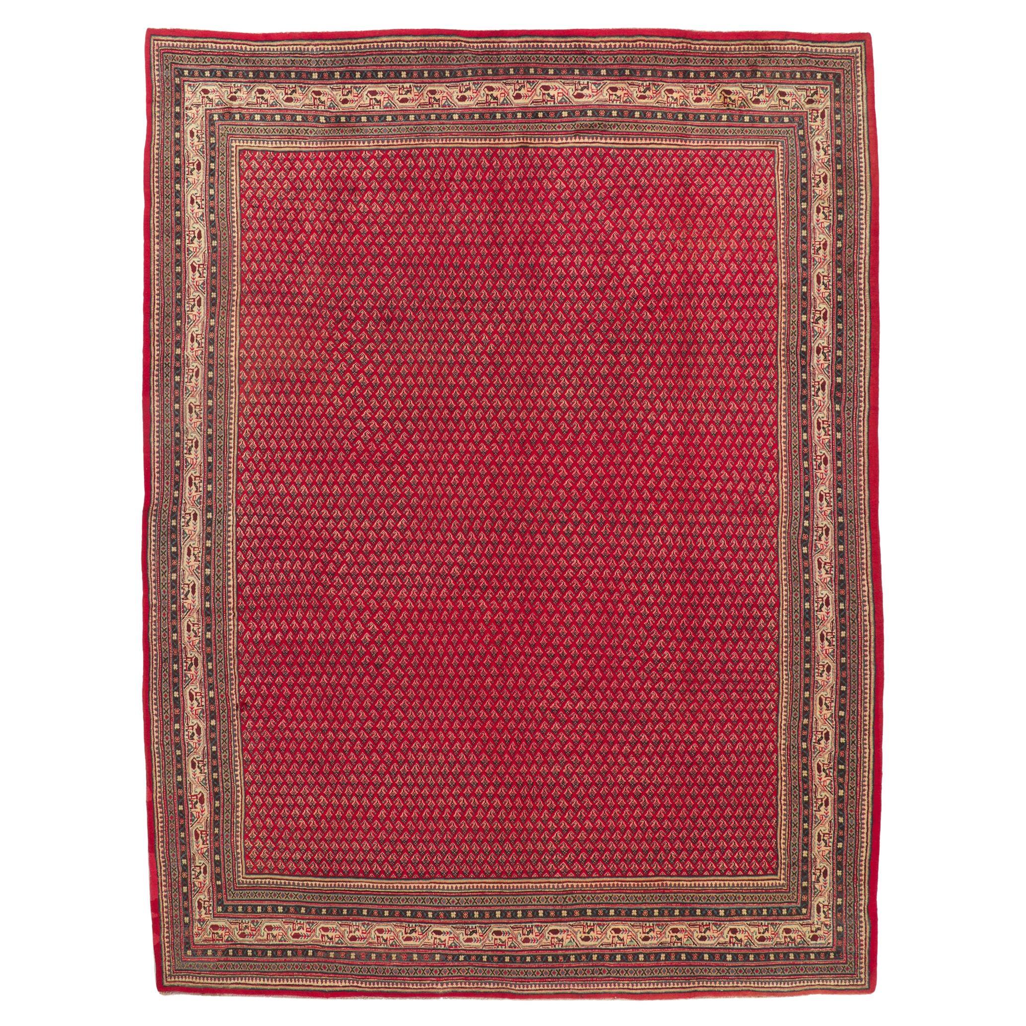 Grand tapis persan rouge vintage Mahal