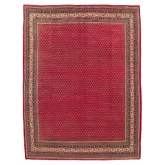 Large Retro Red Persian Mahal Rug