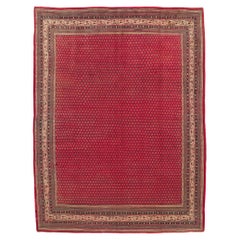 Grand tapis persan rouge vintage Mahal