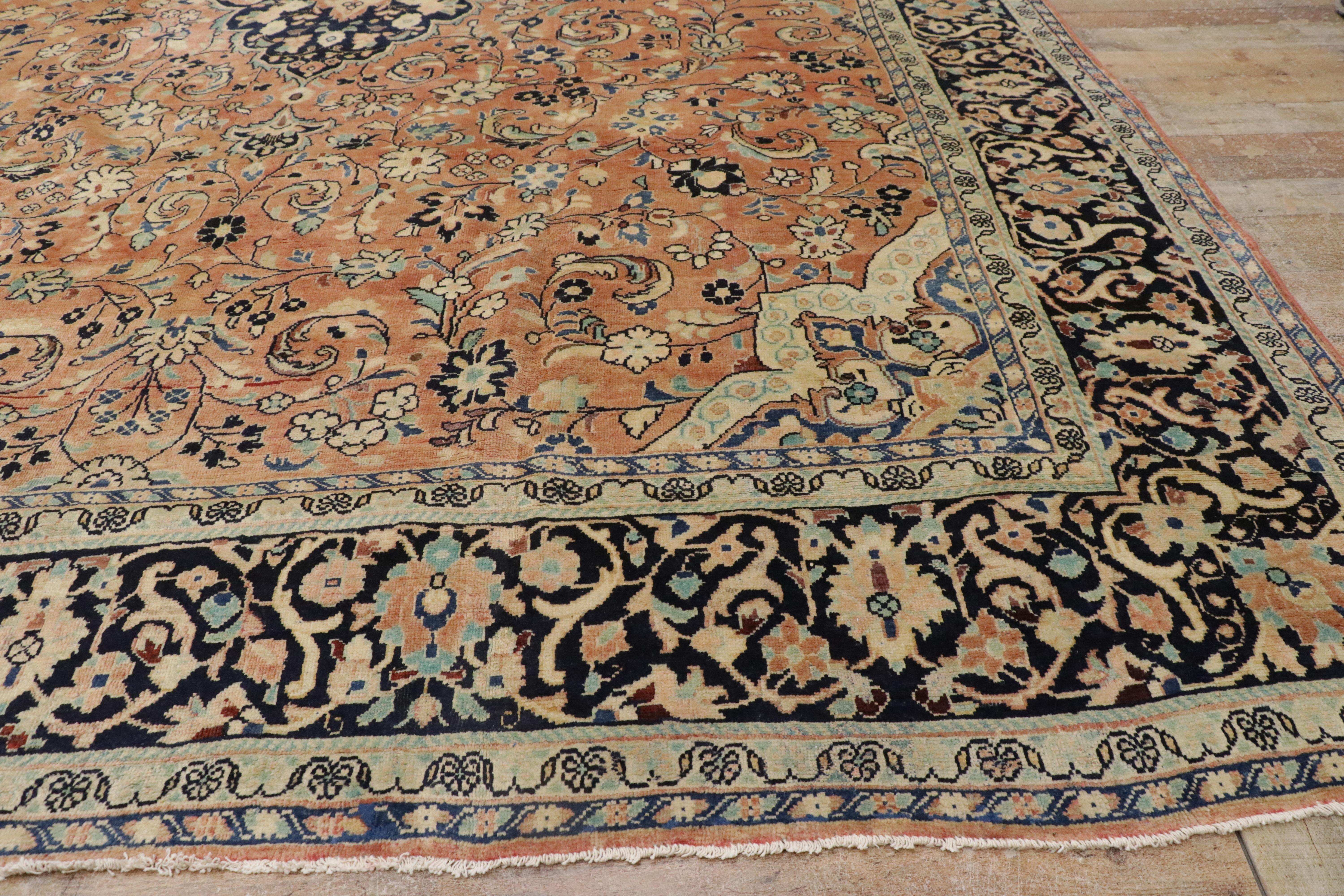 The Gilded Garden: A Vintage Persian Mahal Masterpiece of Sublime Refinement For Sale 3