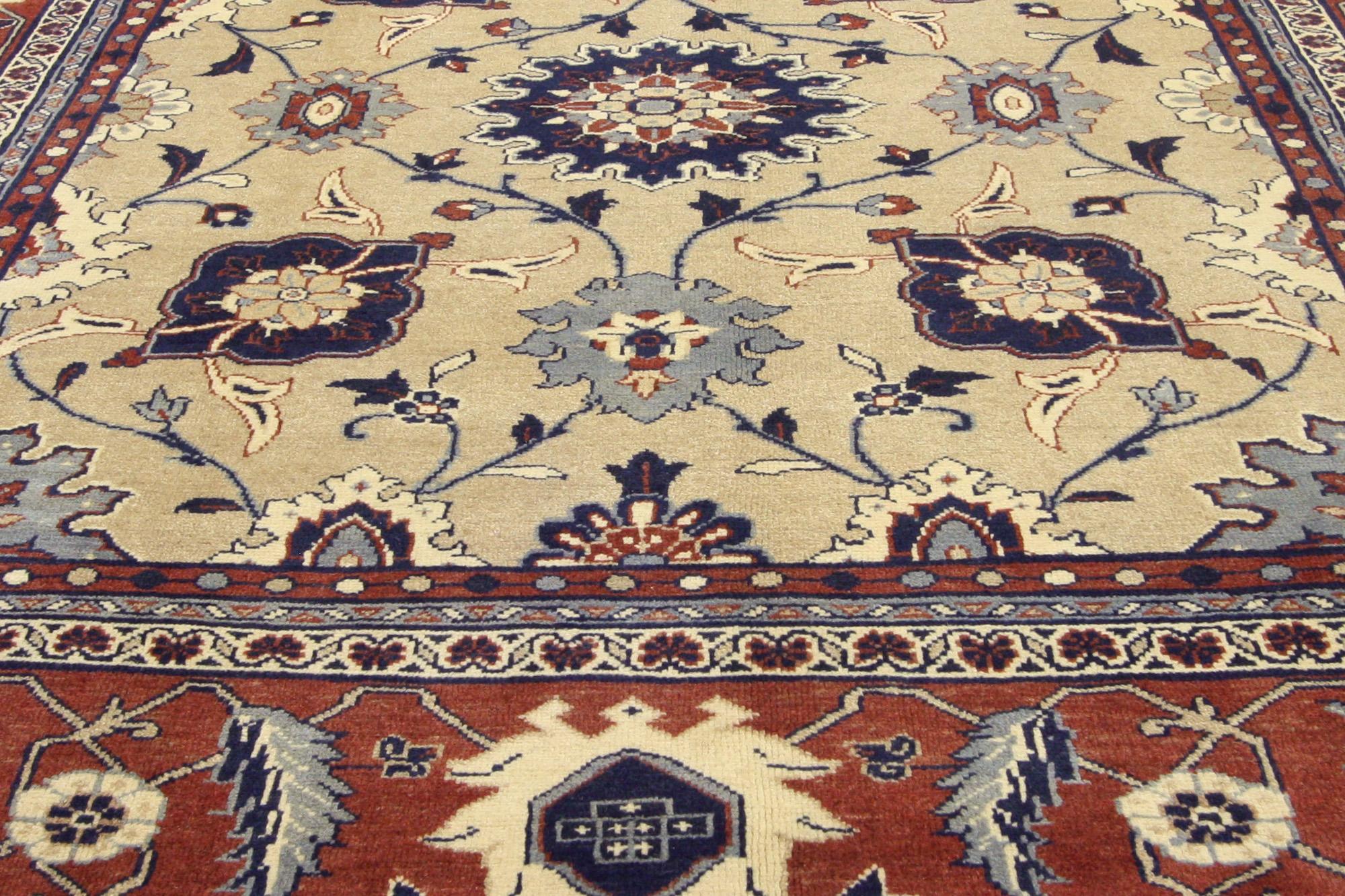 Hand-Knotted Vintage Persian Mahal Rug with Earth-Tone Colors For Sale