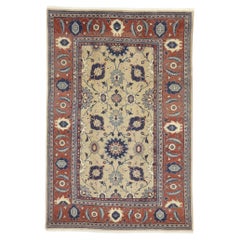 Persischer Mahal-Teppich im Vintage-Stil mit erdfarbenen Farben