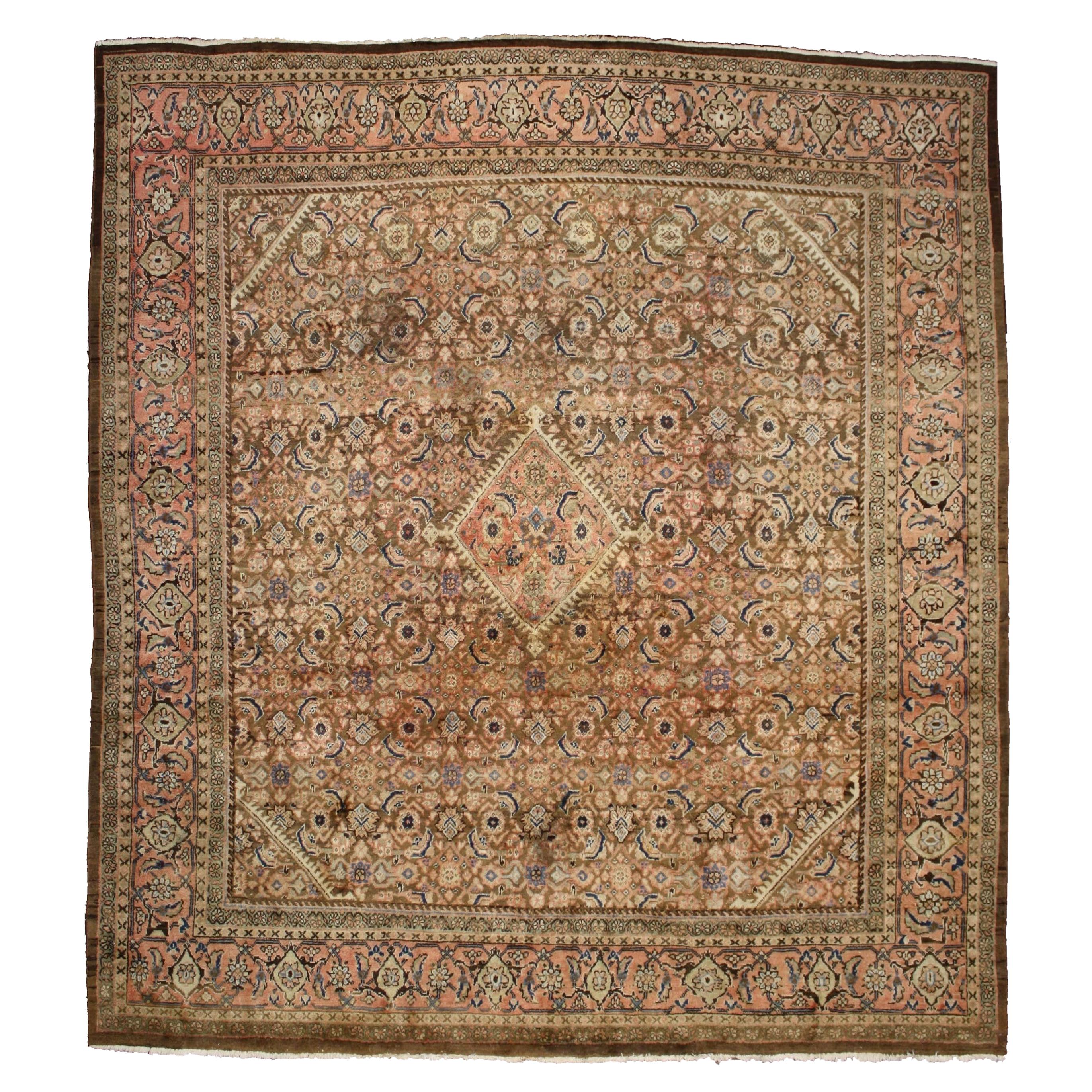 Vintage Persian Mahal Rug with English Country Cottage Style