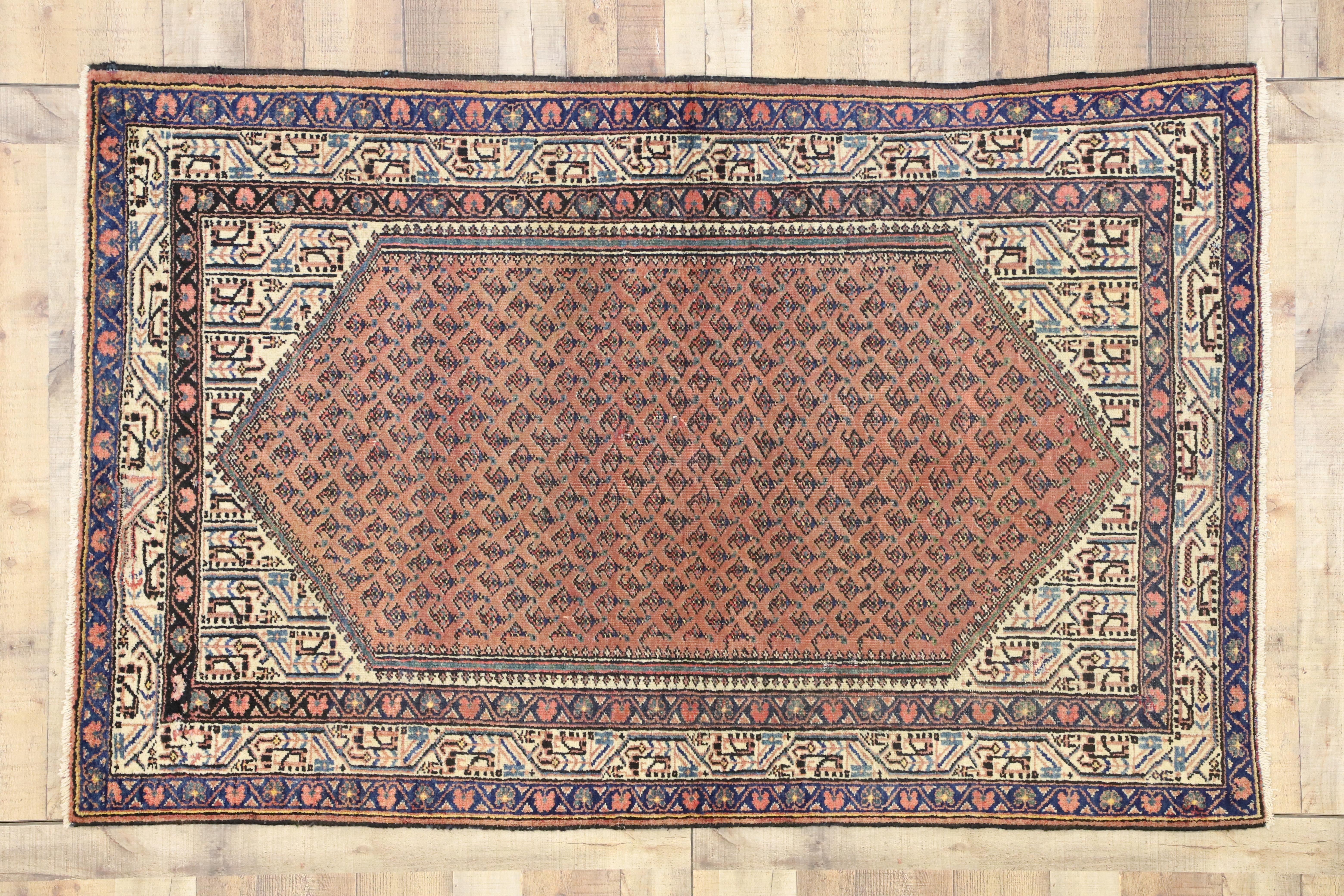 Wool Vintage Persian Mahal Rug with English Traditional Style For Sale