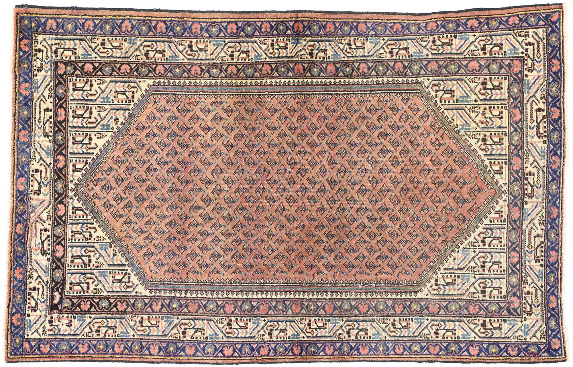 Persischer Mahal-Teppich im traditionellen englischen Stil, Vintage (20. Jahrhundert) im Angebot