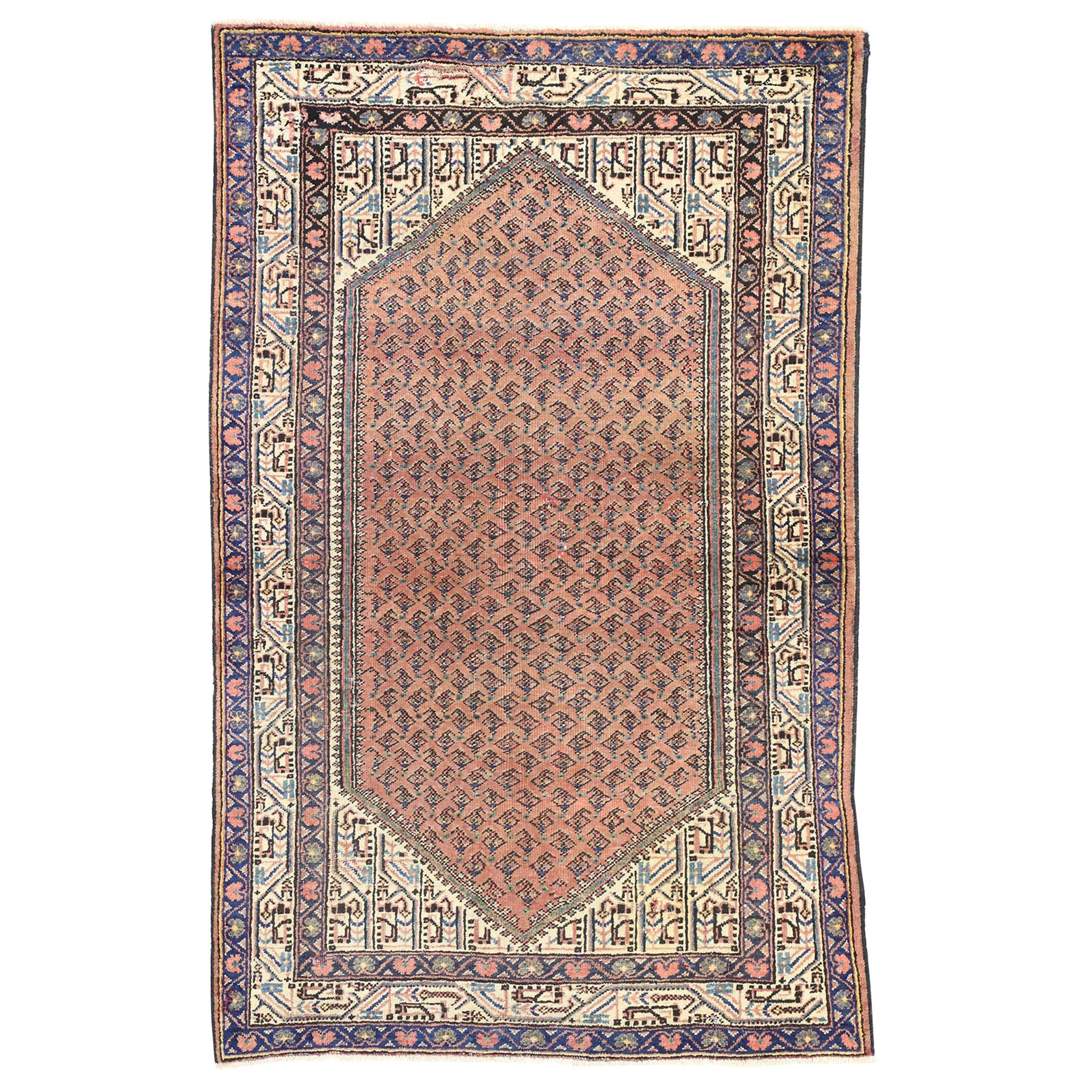 Vintage Persian Mahal Rug with English Traditional Style For Sale