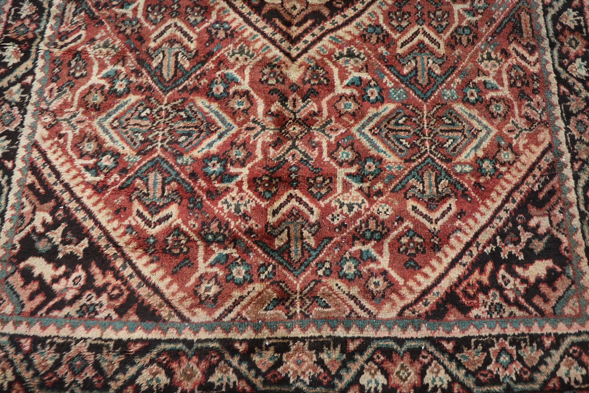 Vintage Persian Mahal Rug with Modern Rustic Style In Good Condition For Sale In Dallas, TX