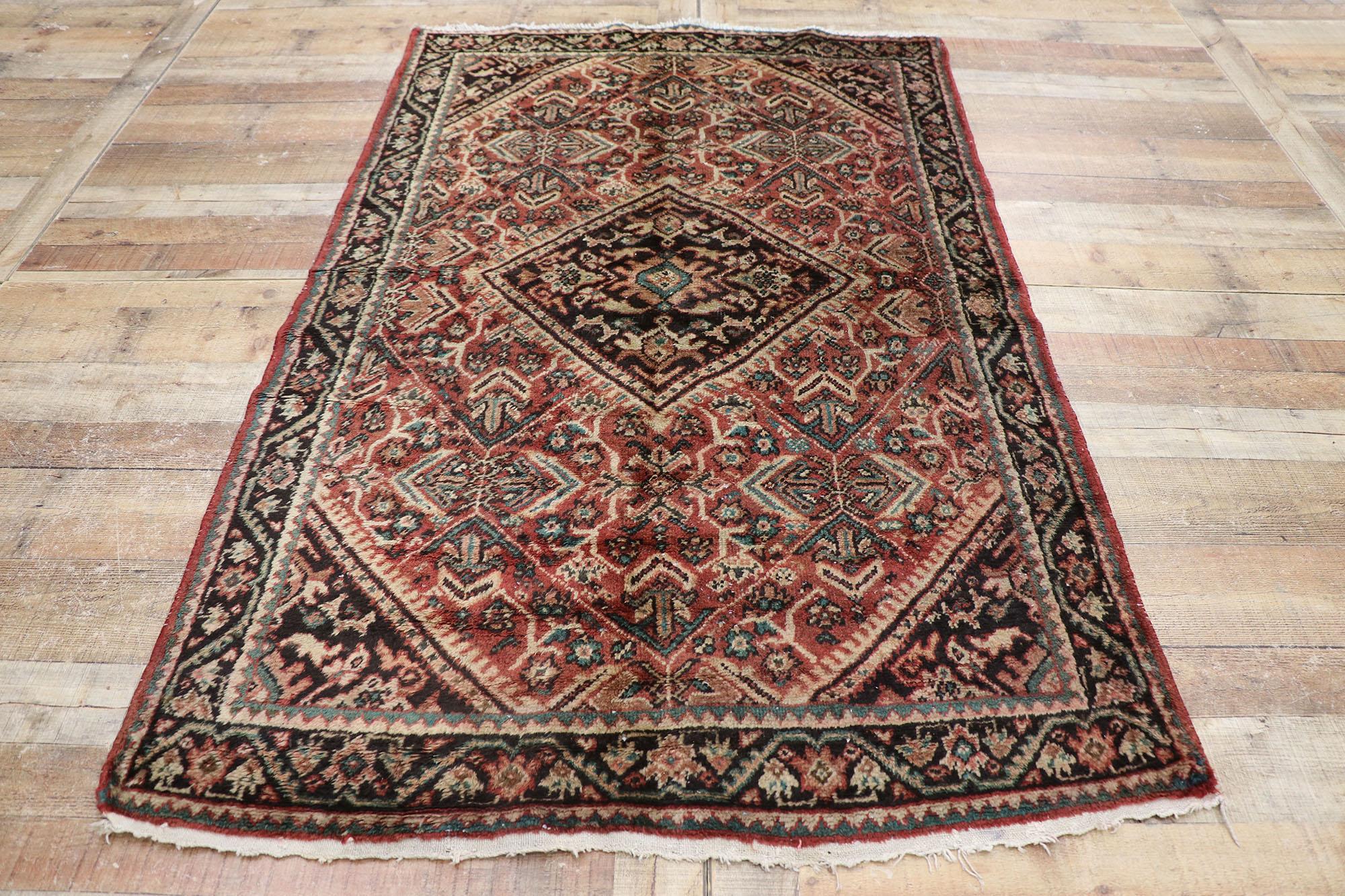 Vintage Persian Mahal Rug with Modern Rustic Style For Sale 1