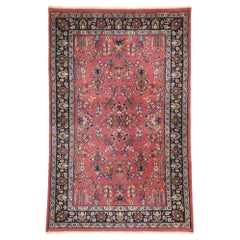Vintage Persian Mahal Rug with Sarouk Floral Design and Victorian Style