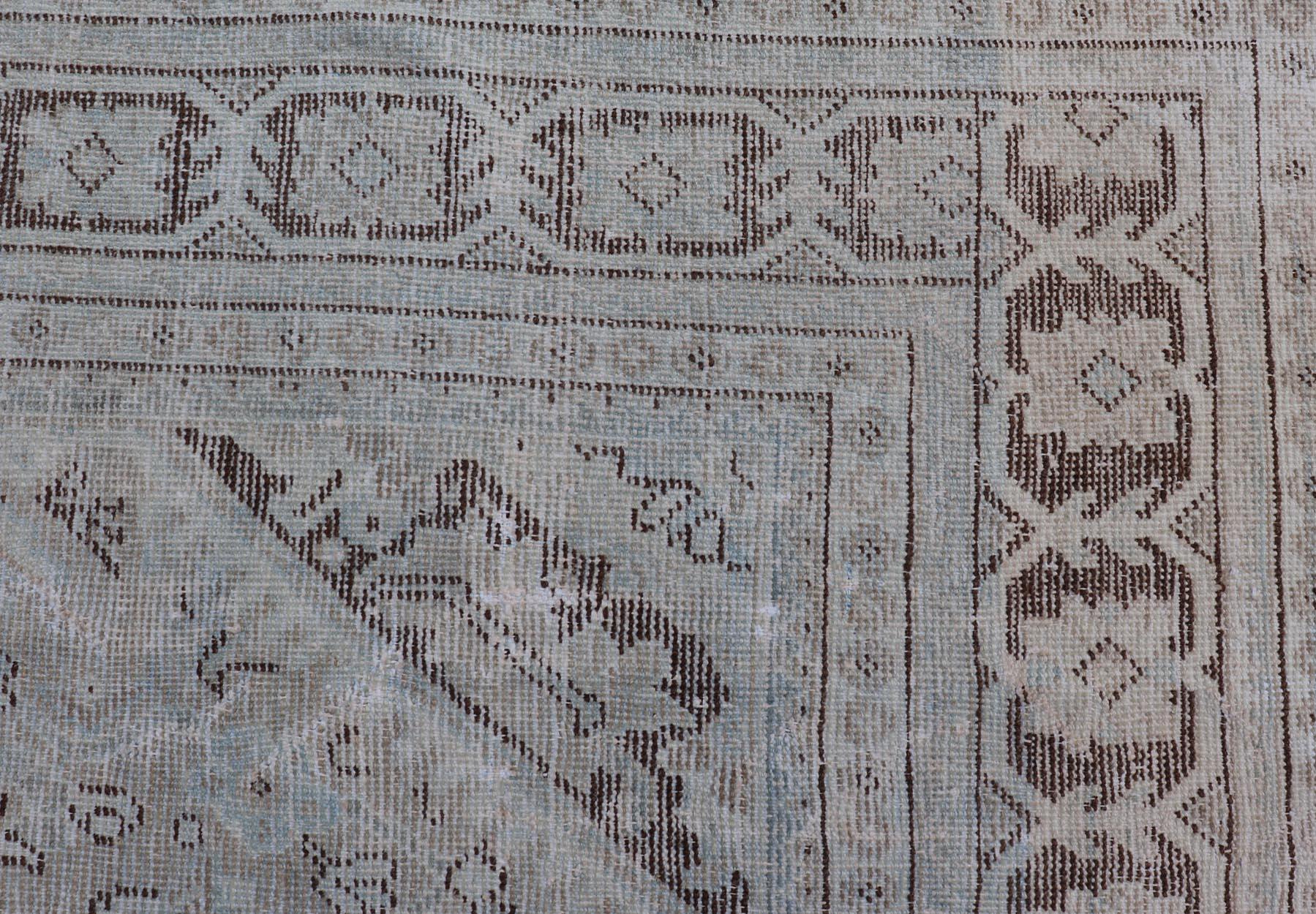 Persischer Mahal-Teppich mit subgeometrischem Design und kleinem Medaillon im Angebot 5
