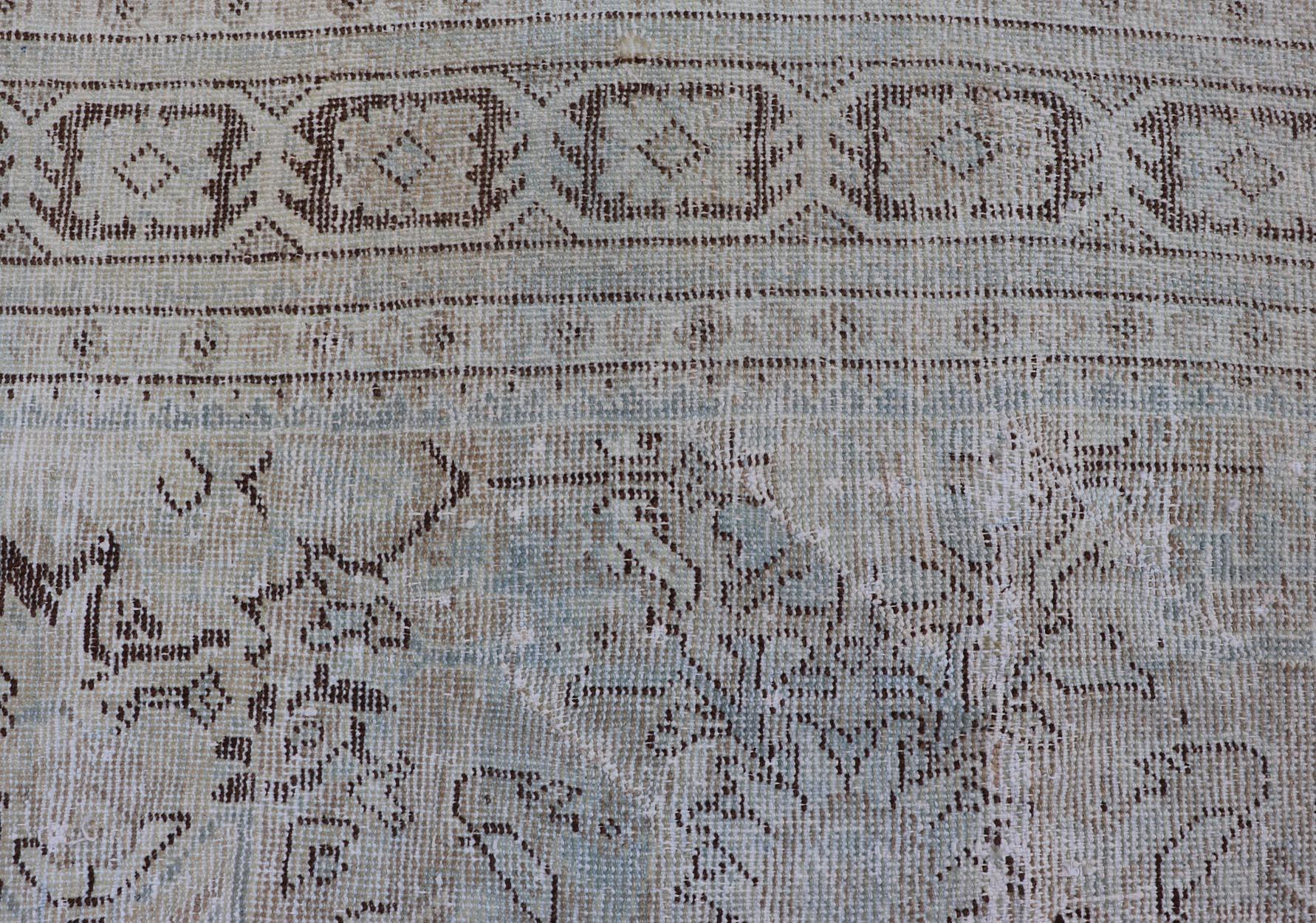 Persischer Mahal-Teppich mit subgeometrischem Design und kleinem Medaillon im Angebot 6