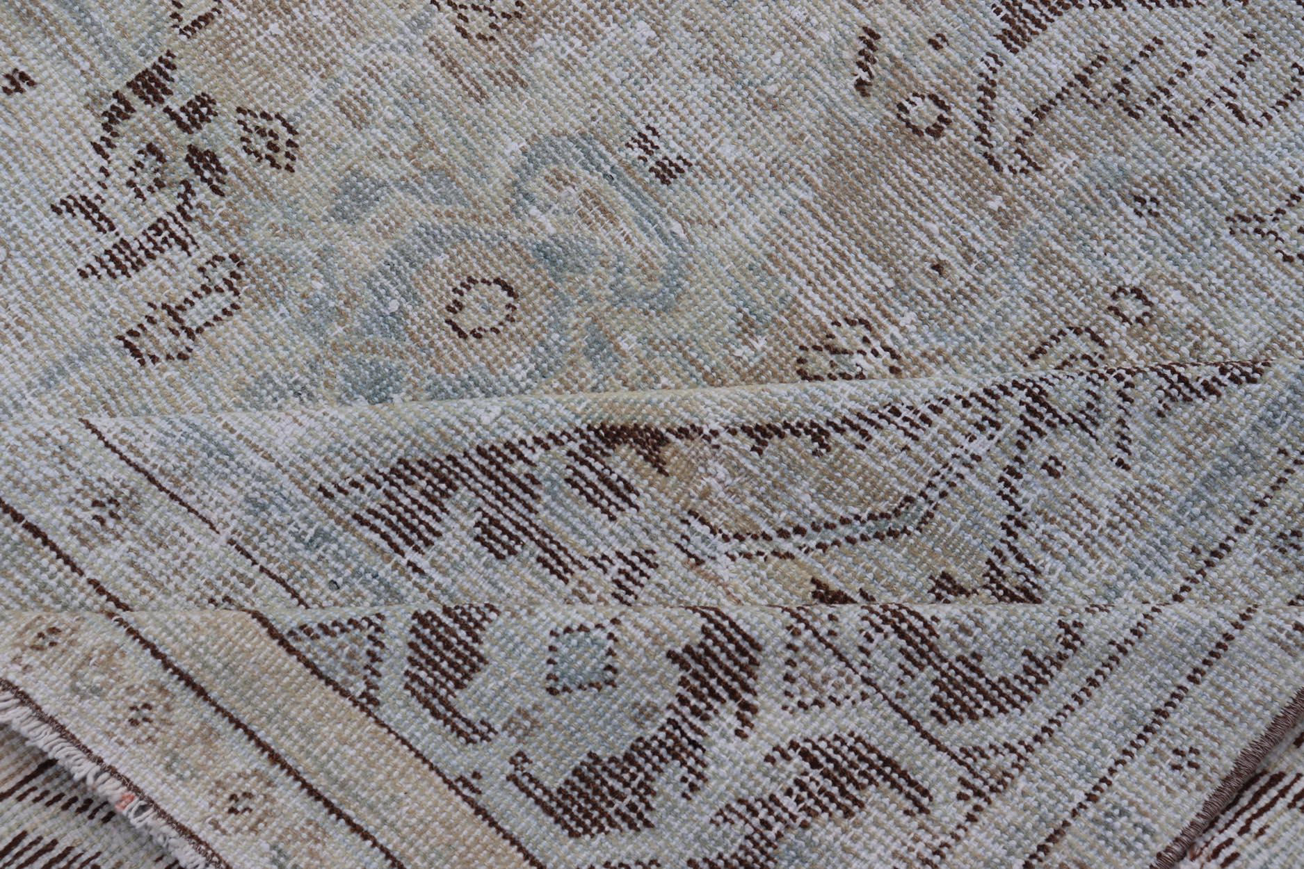 Alfombra Persa Mahal Vintage con Diseño Subgeométrico con Pequeño Medallón Lana en venta