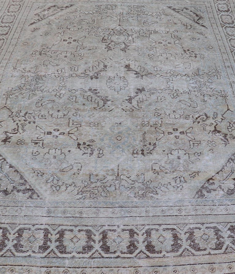 Vintage Persian Mahal Rug with Sub-Geometric Design with Small ...