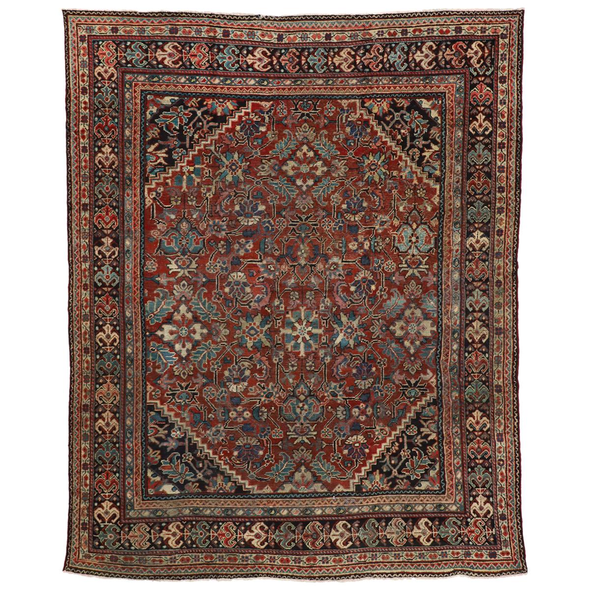 Vintage Persian Mahal Rug with Traditional American Colonial Style For Sale