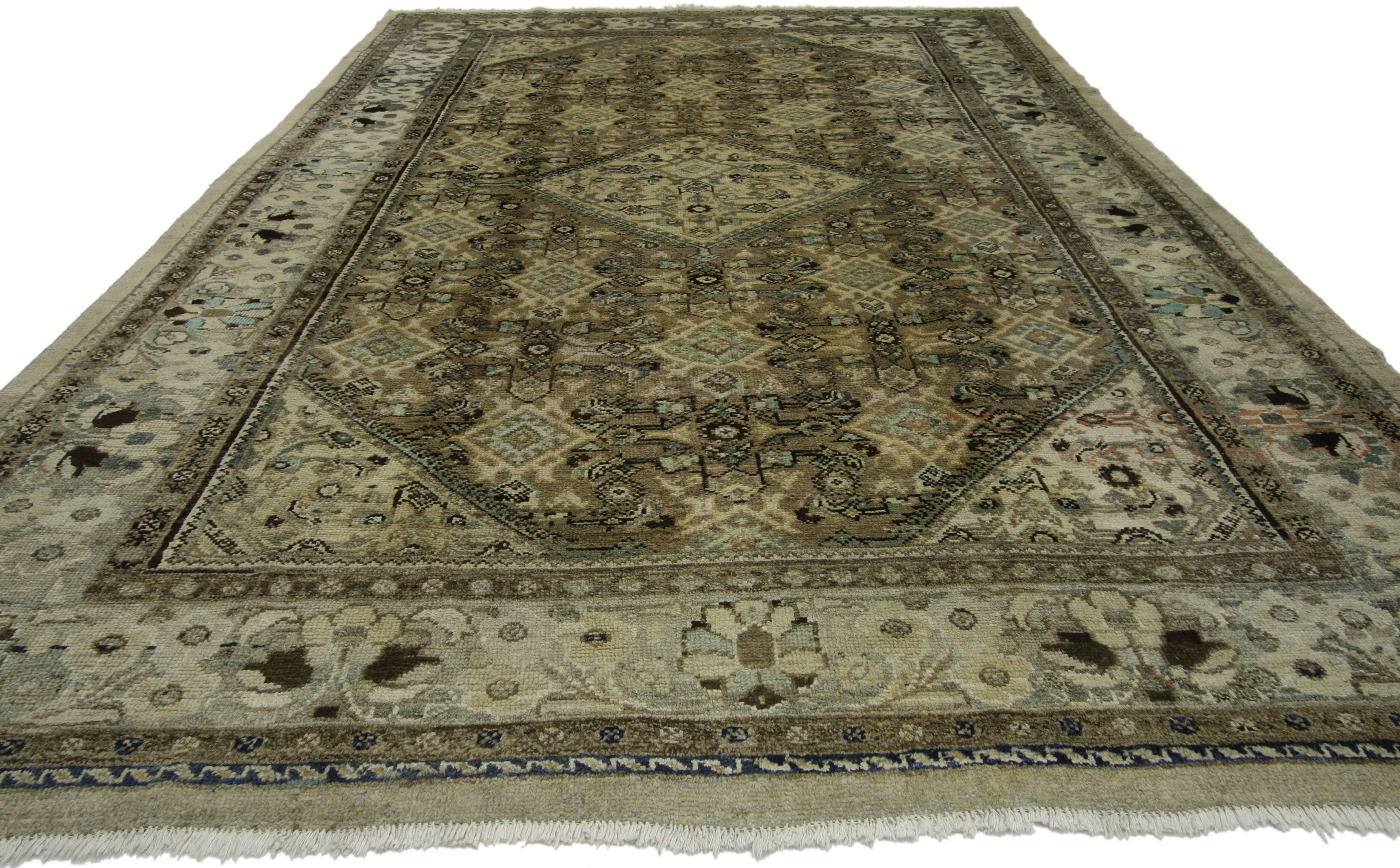 Persischer Mahal-Teppich im rustikalen Chippendale-Stil (Malayer) im Angebot