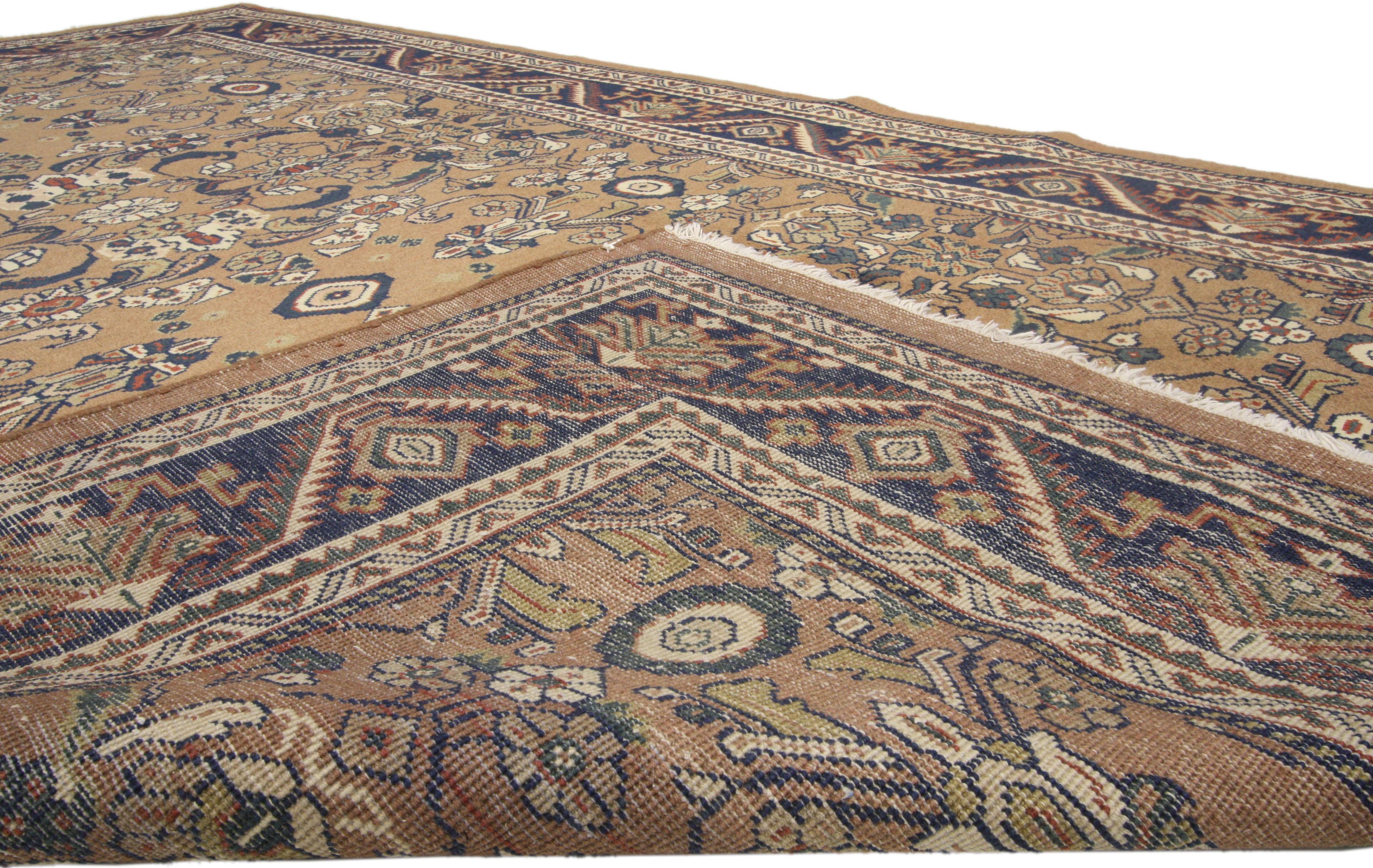 Hand-Knotted Vintage Persian Mahal Rug For Sale