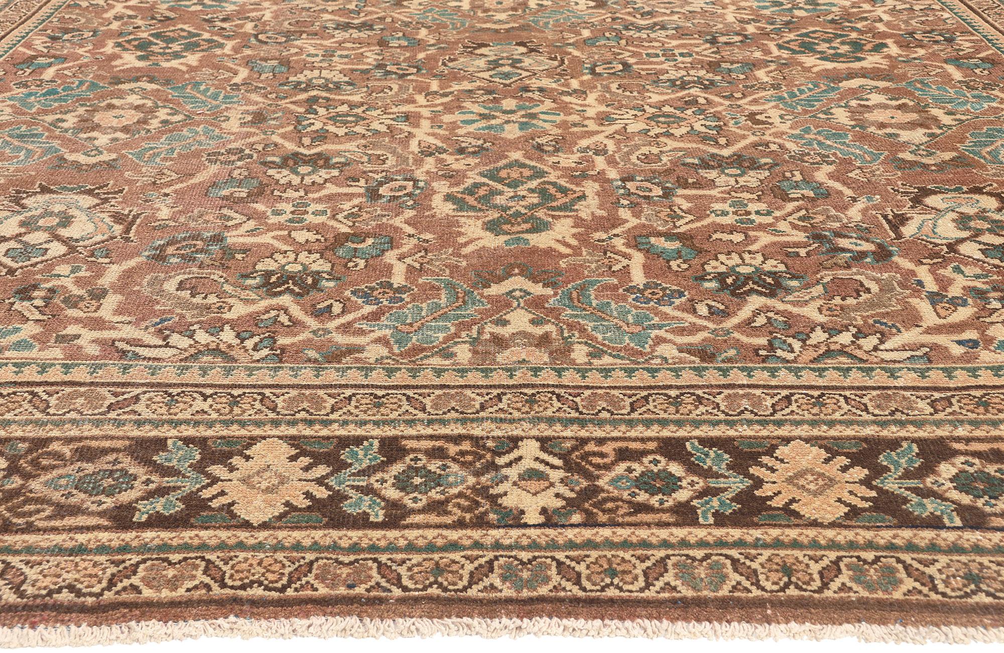 Hand-Knotted Vintage Persian Mahal Rug with Traditional Style For Sale