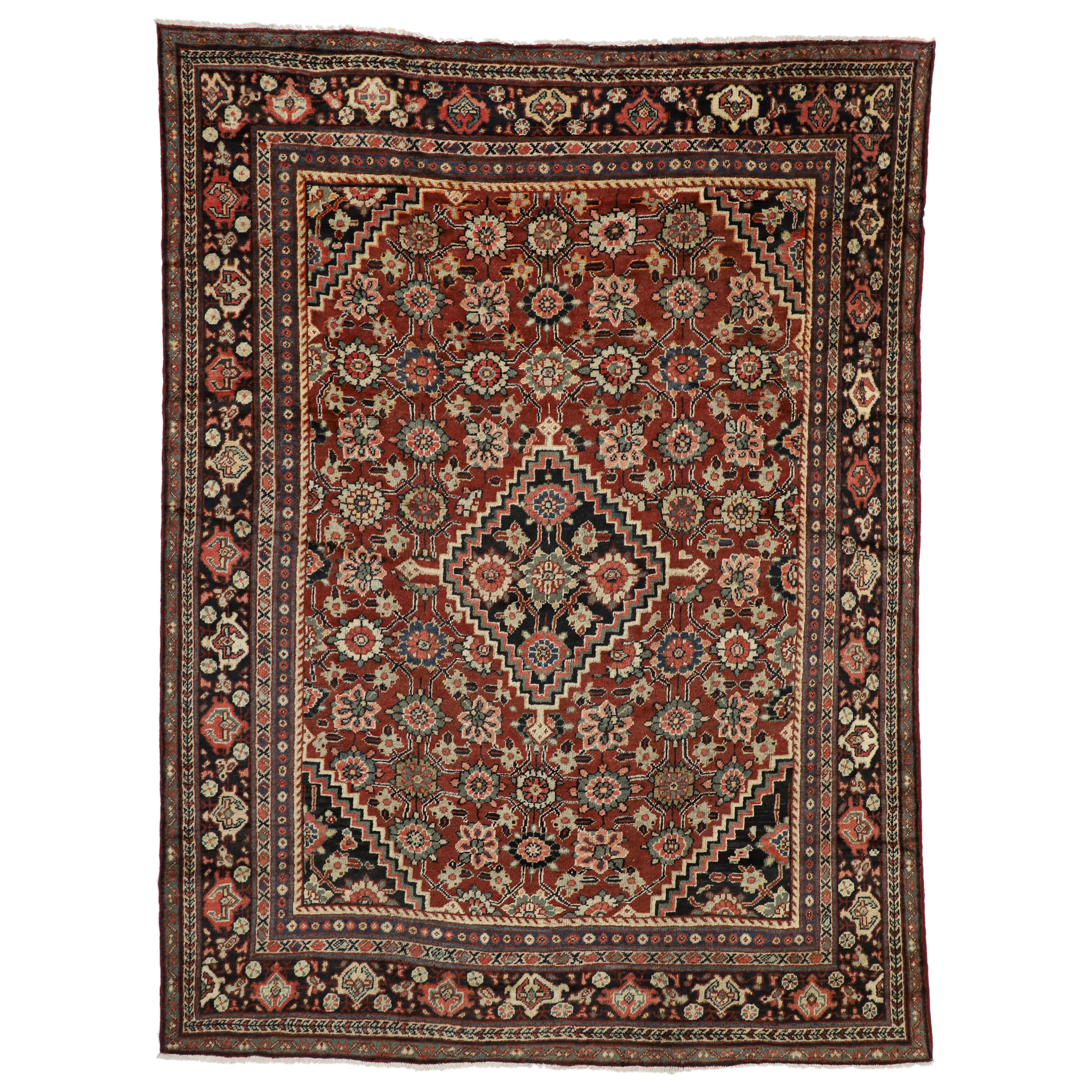 Vintage Persian Mahal Rug with English Traditional Style