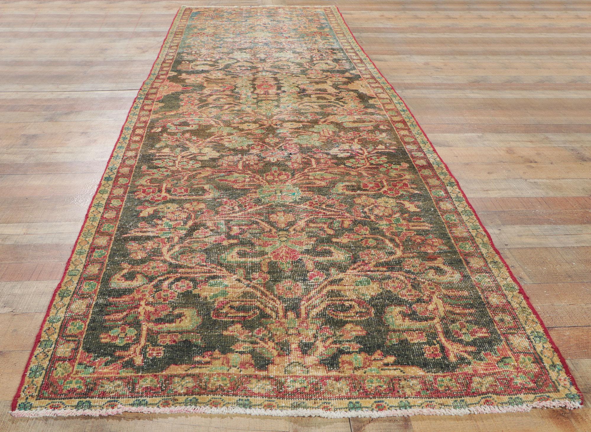XX secolo Tappeto persiano Mahal rustico degli anni '50 con stile moderno e colori della terra in vendita