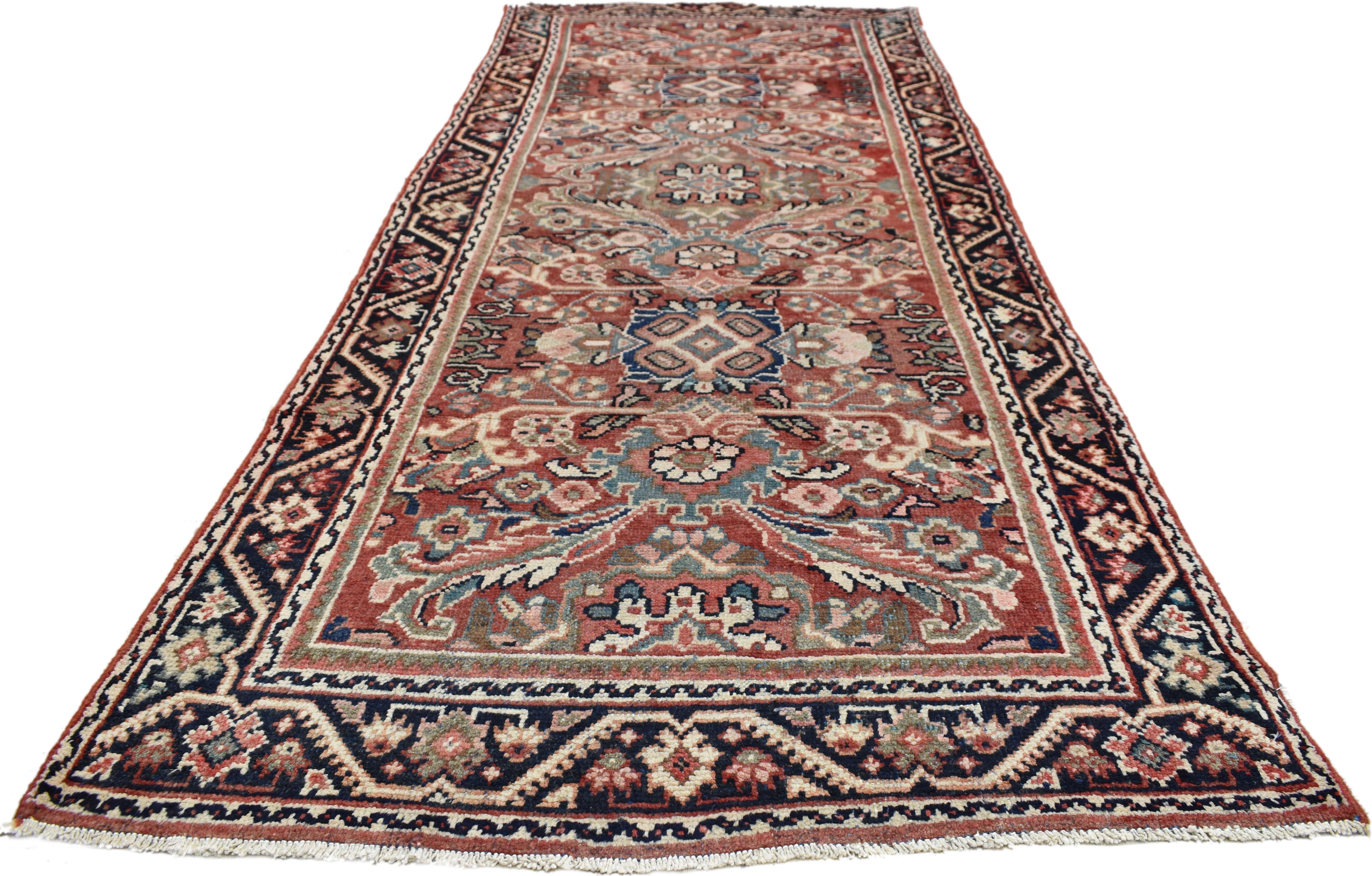 Sultanabad Vintage Persian Mahal Runner, Traditional Style Hallway Runner For Sale