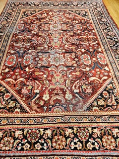 Antique Persian Mahal Sultanabad Room Size Rug, Allover Pattern, 1900s