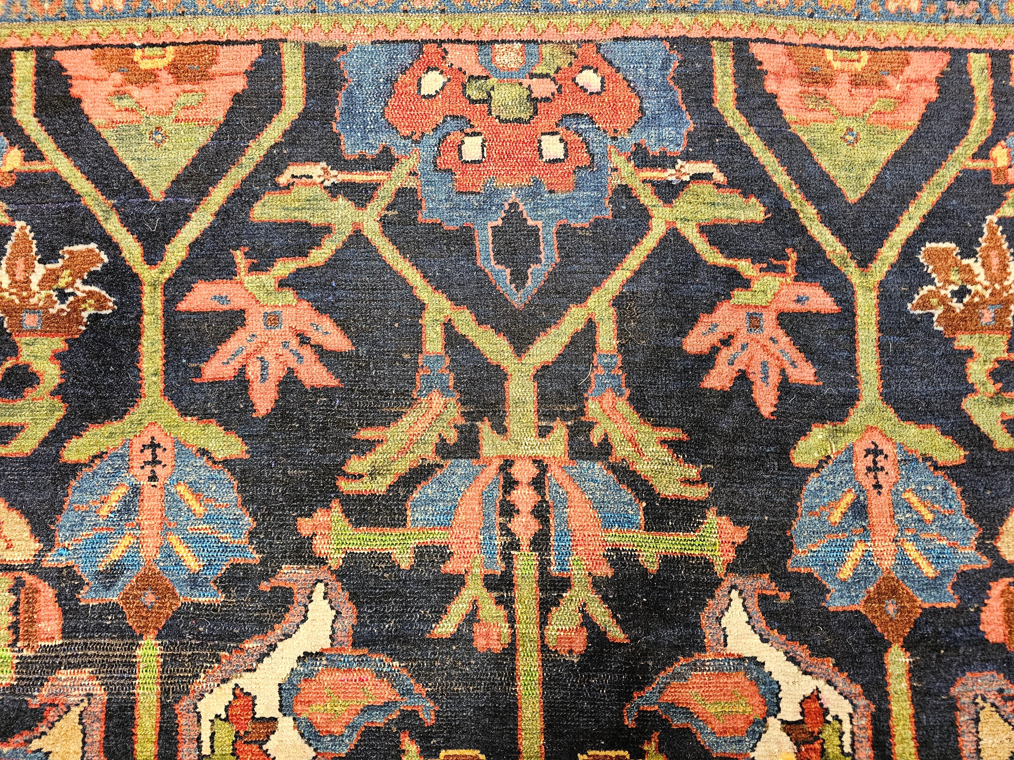 Persischer Mahal Sultanabad-Teppich im Allover-Muster in Marineblau, Grün, Rot im Angebot 6
