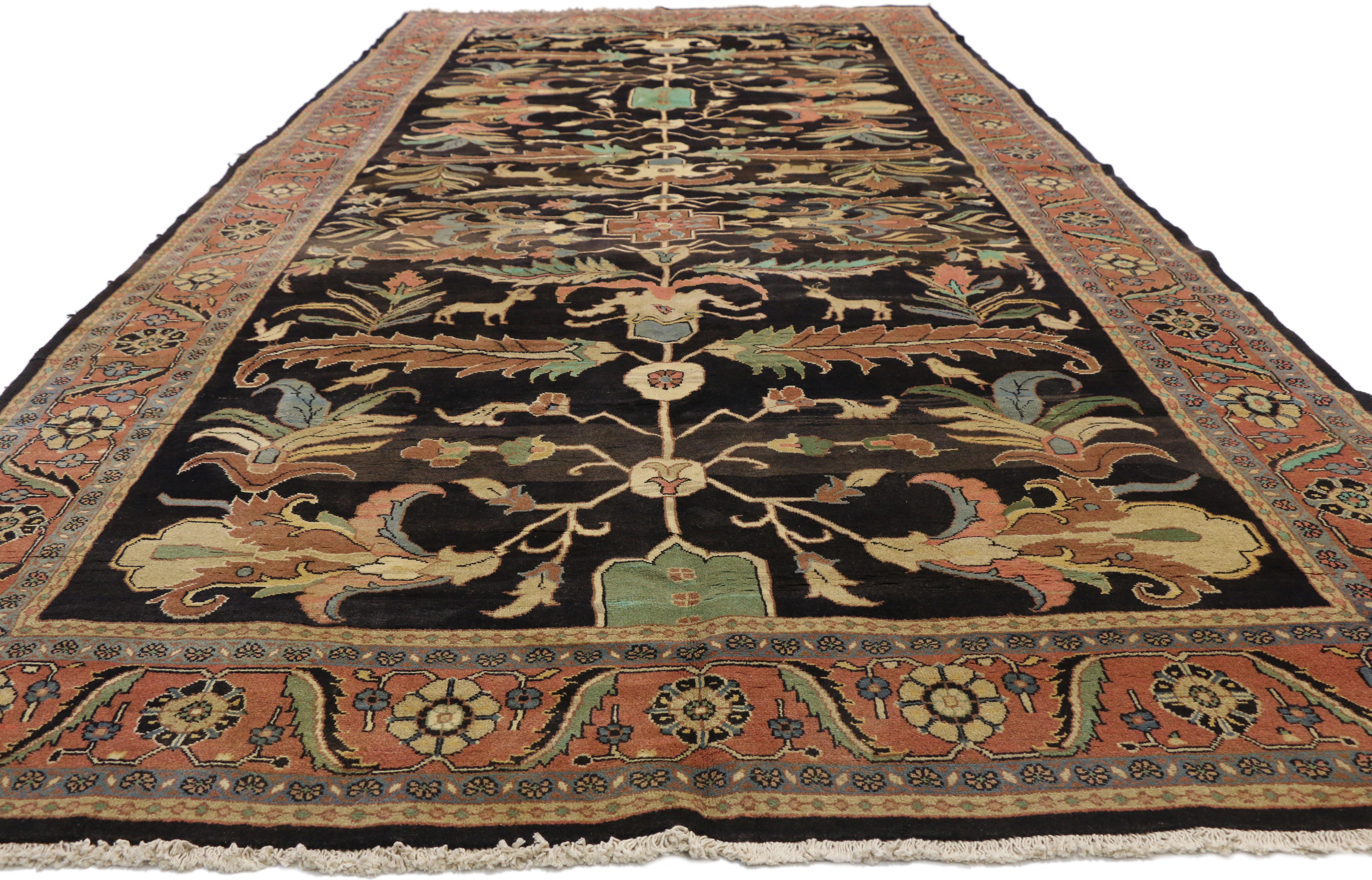 Arts and Crafts Tapis persan Mahal vintage inspiré par William Morris en vente