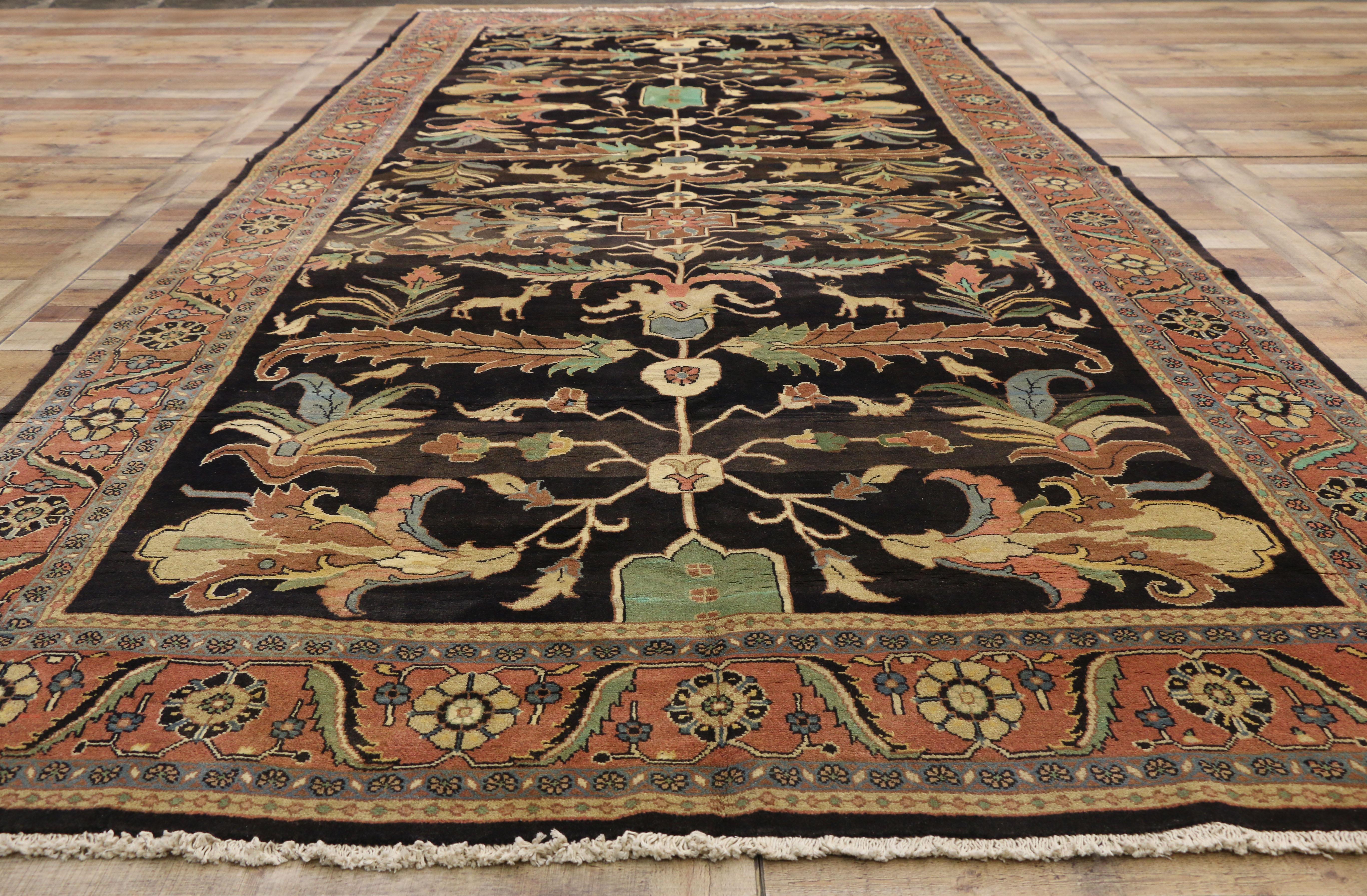 Arts and Crafts Vintage Persian Mahal Rug Inspired by William Morris For Sale