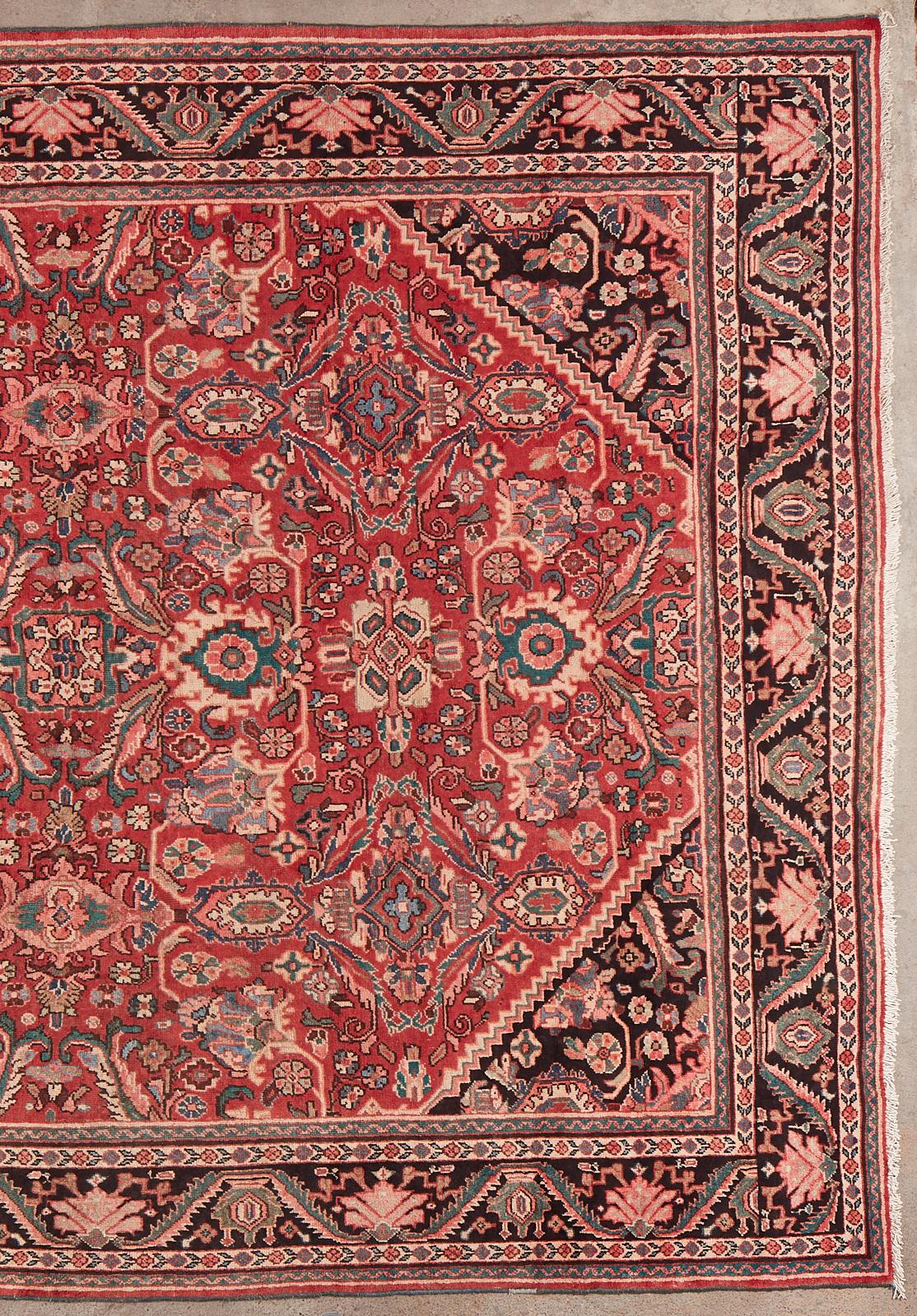 Vintage Persian Mahal Wool Rug For Sale 9