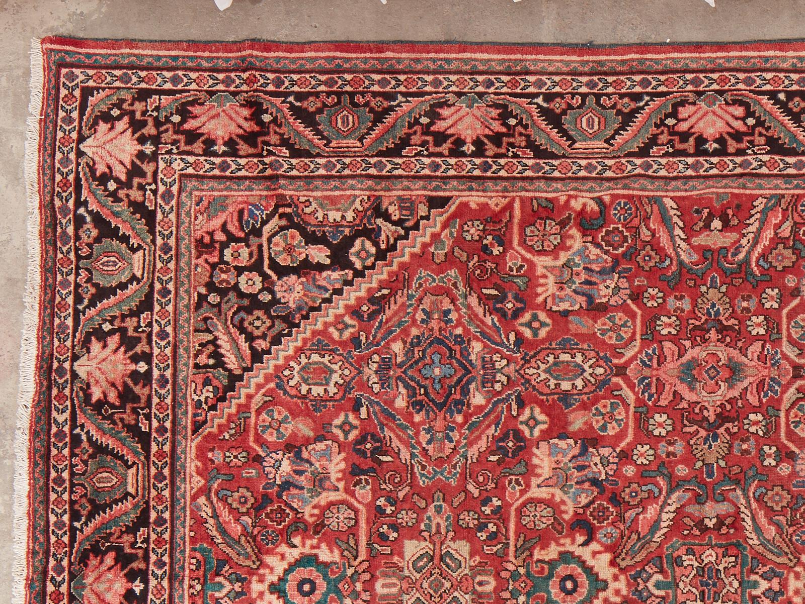 Alfombra persa vintage de lana Mahal Moderno en venta