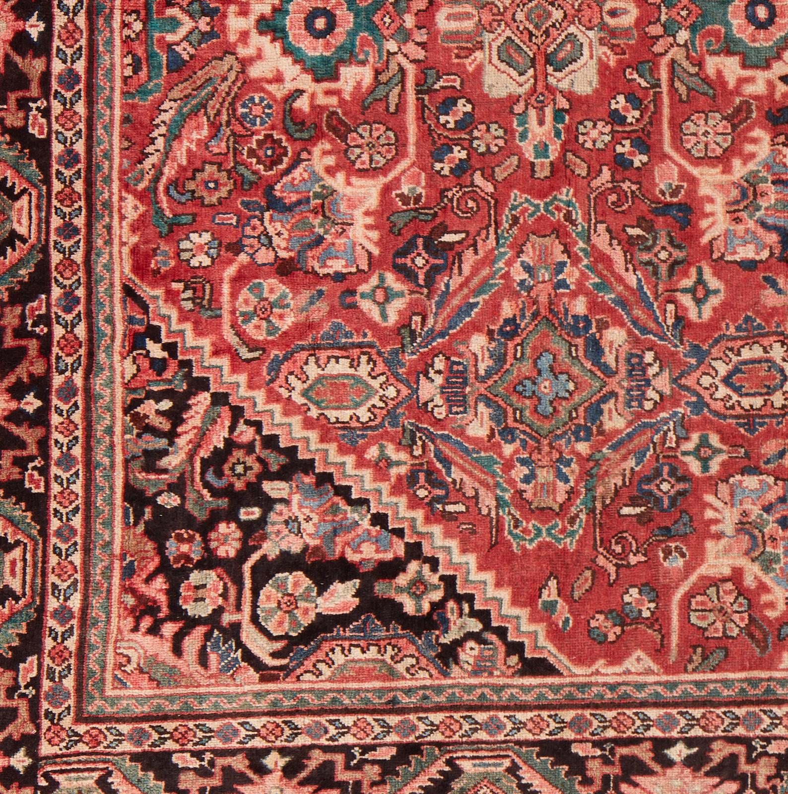 Alfombra persa vintage de lana Mahal Algodón en venta
