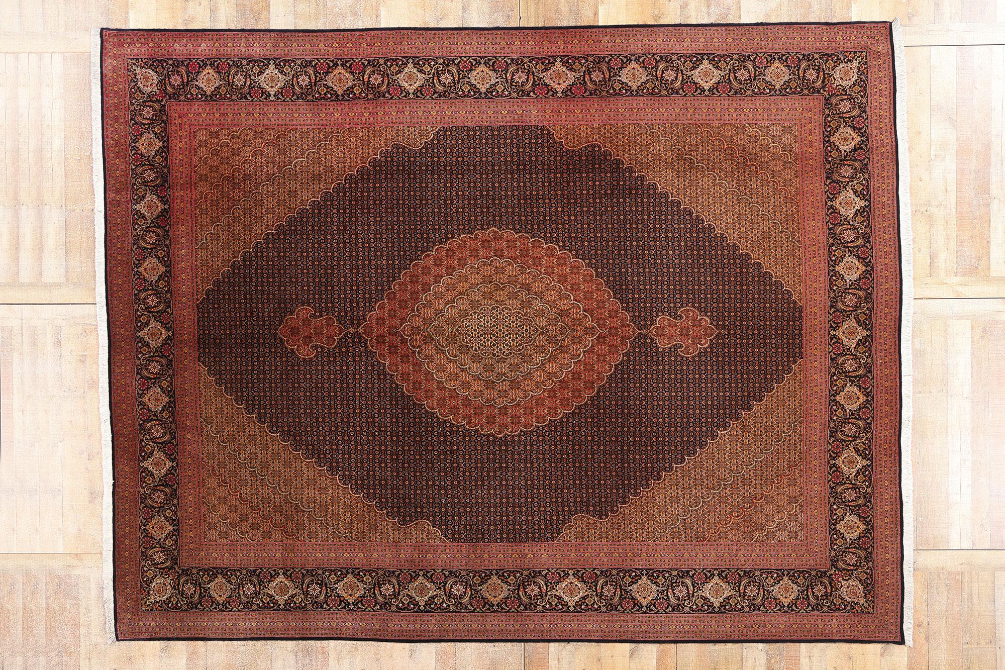 Tappeto persiano vintage Mahi Fish Design Tabriz con stile tradizionale in vendita 3