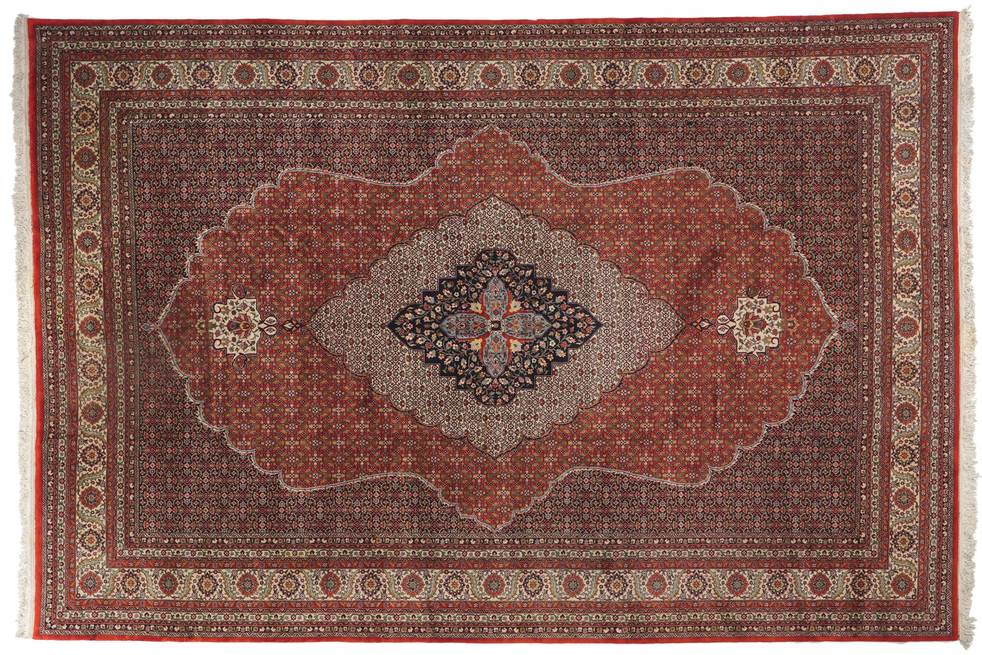 Persischer Mahi-Tabriz-Teppich im Vintage-Stil, 11'11 x 17'08 im Angebot 4