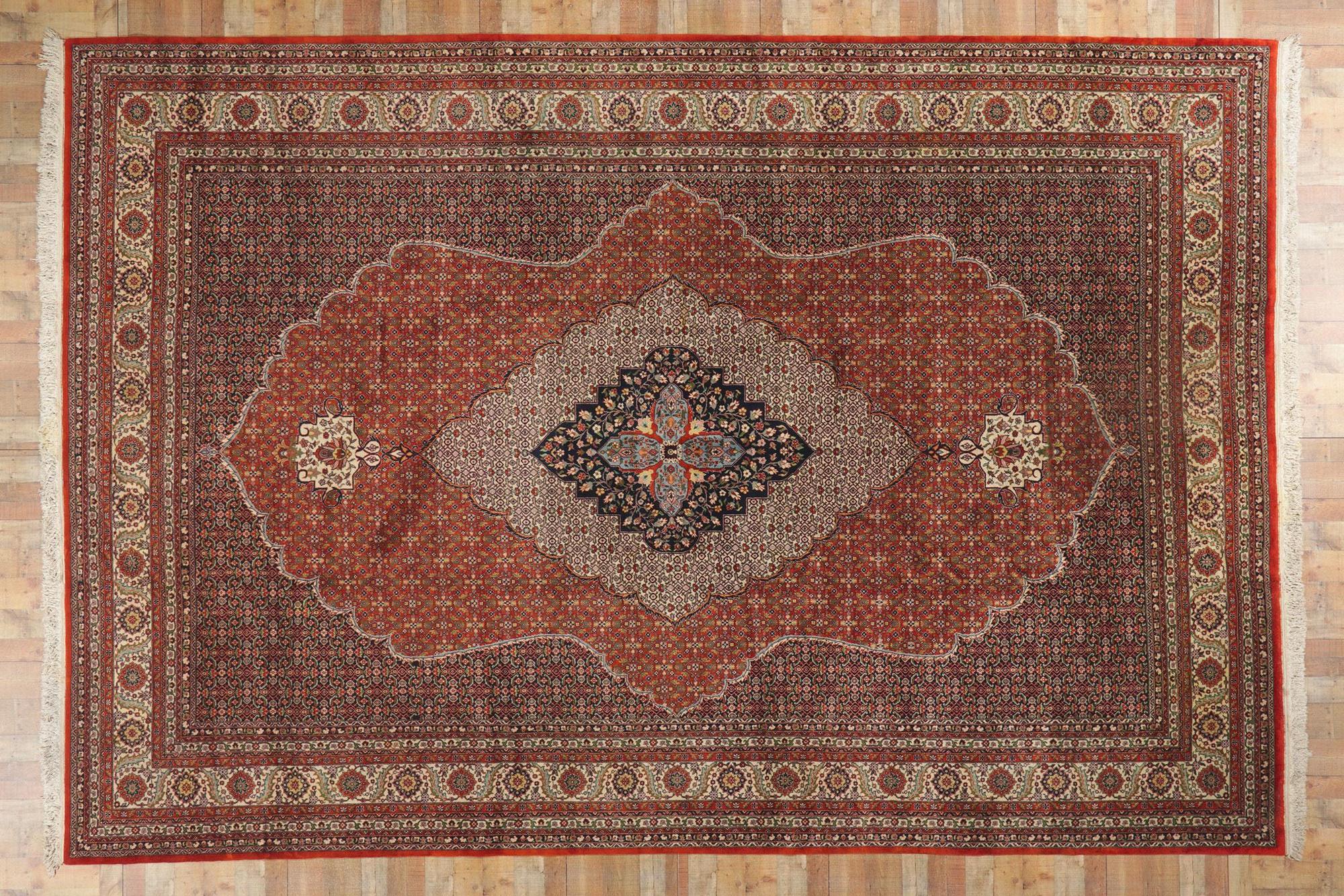 Persischer Mahi-Tabriz-Teppich im Vintage-Stil, 11'11 x 17'08 im Angebot 3