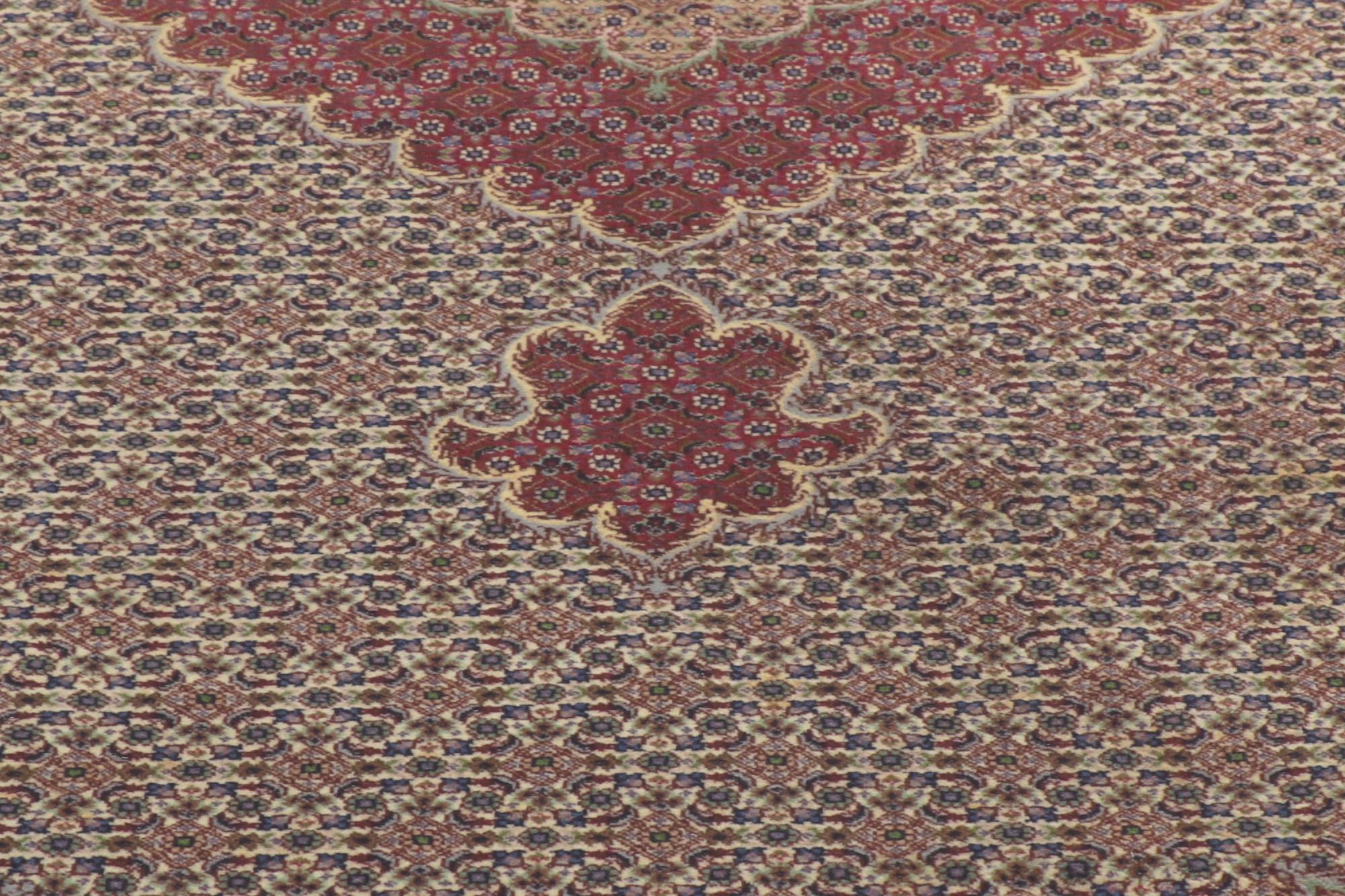 Wool Vintage Persian Mahi Tabriz Rug, Timeless Elegance Meets Historical Richness For Sale