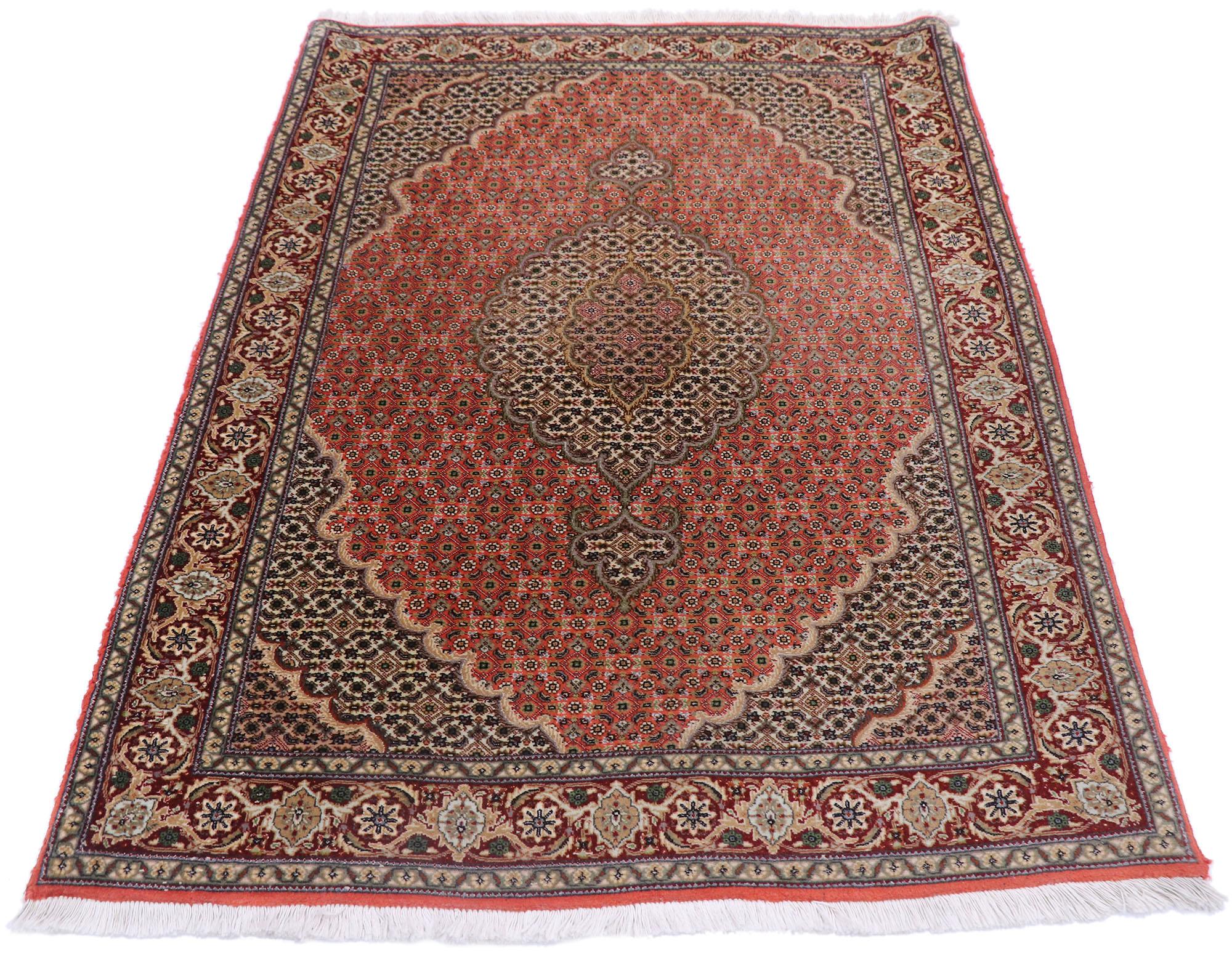 Persischer Mahi-Tabriz-Teppich im neoklassizistischen viktorianischen Stil (Handgeknüpft) im Angebot