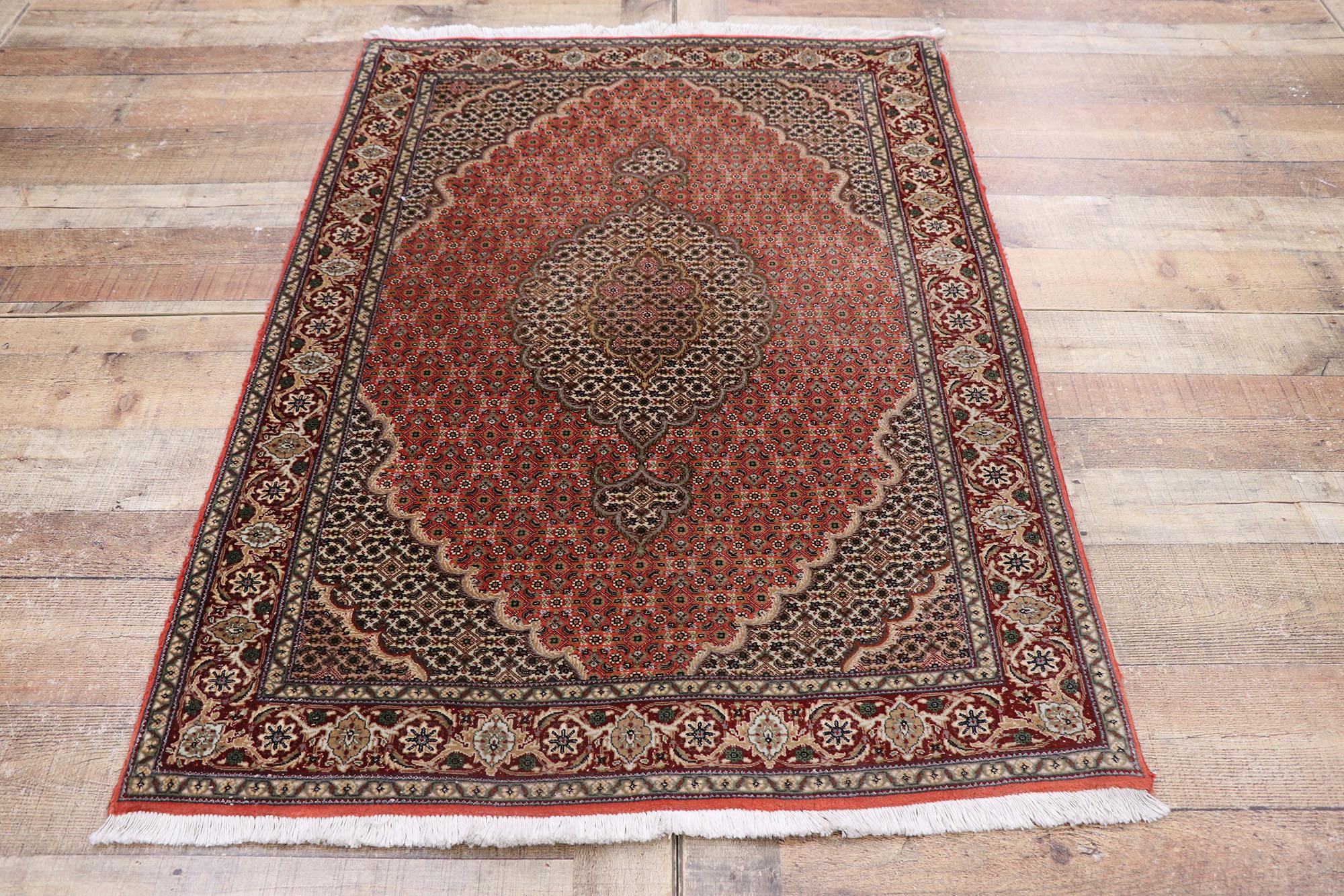 Vintage Persian Mahi Tabriz Rug with Neoclassical Victorian Style For Sale 1