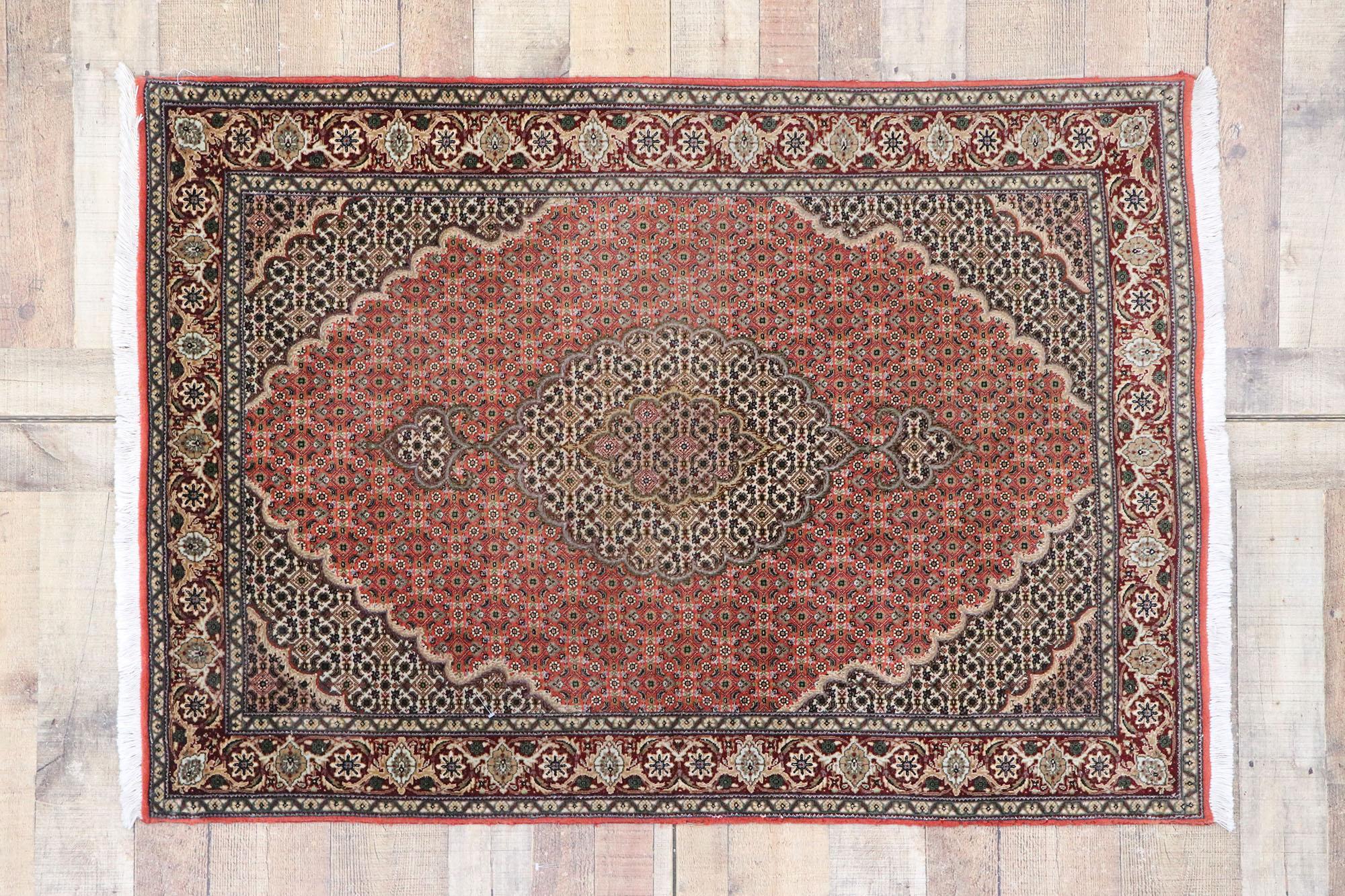 Vintage Persian Mahi Tabriz Rug with Neoclassical Victorian Style For Sale 2