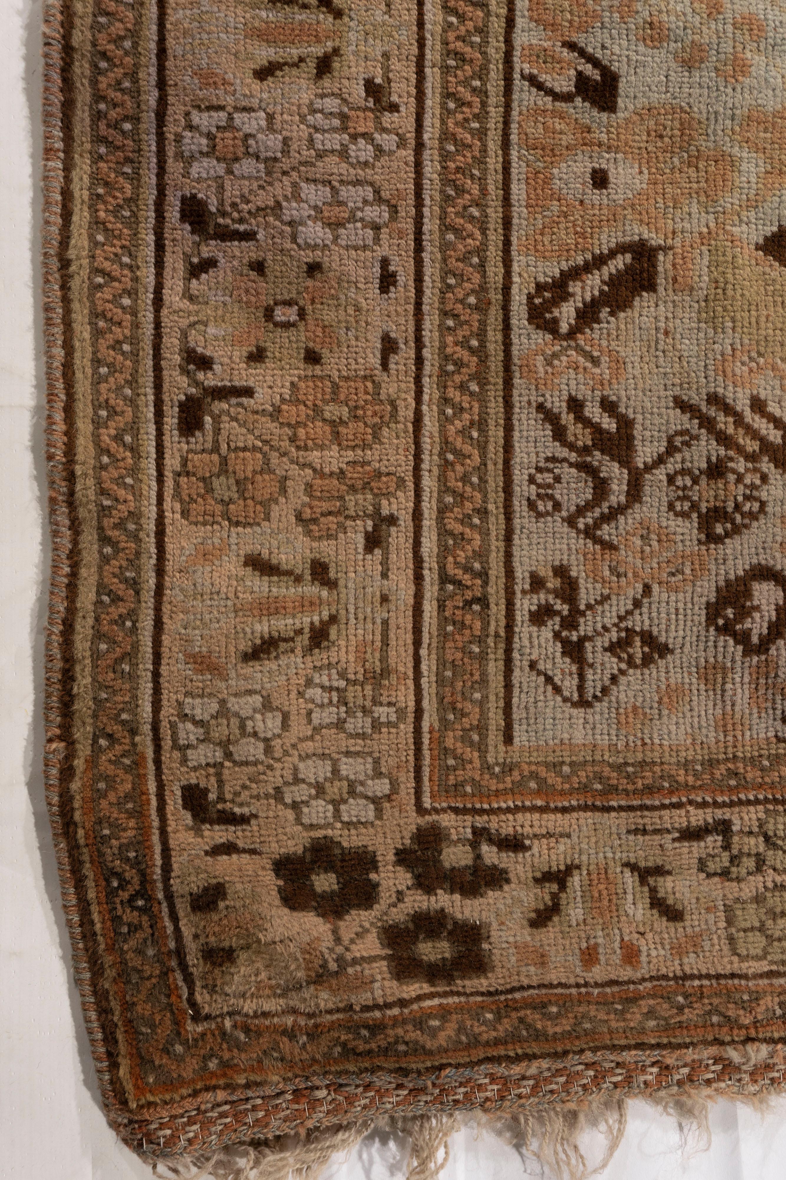 Vintage Persian Malayer Area rug measures: 3'1 x 6'3. Rugs from Malayer, east of Hamadan, could be considered top quality Hamadan’s and they share similar structural aspects. The term Mishan relates to a village where the very best Malayer's come