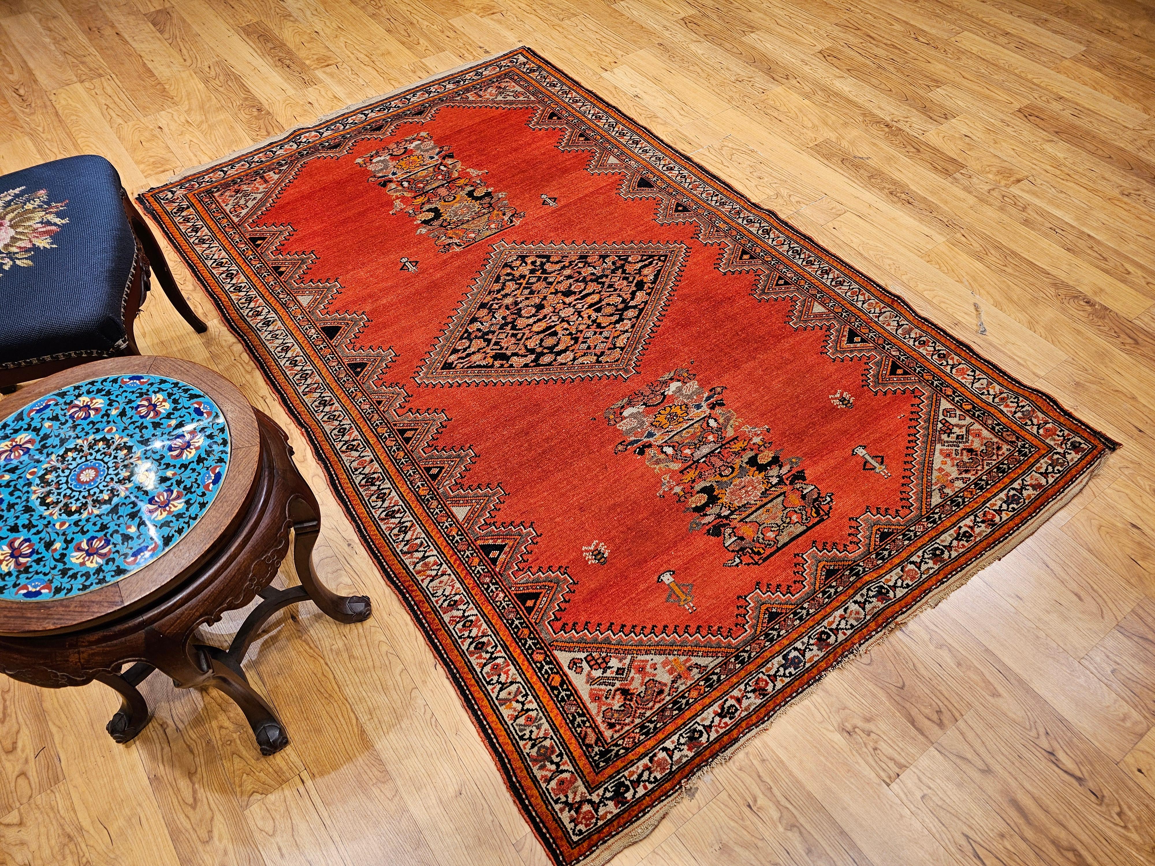 Vintage Persian Malayer Area Rug For Sale 6