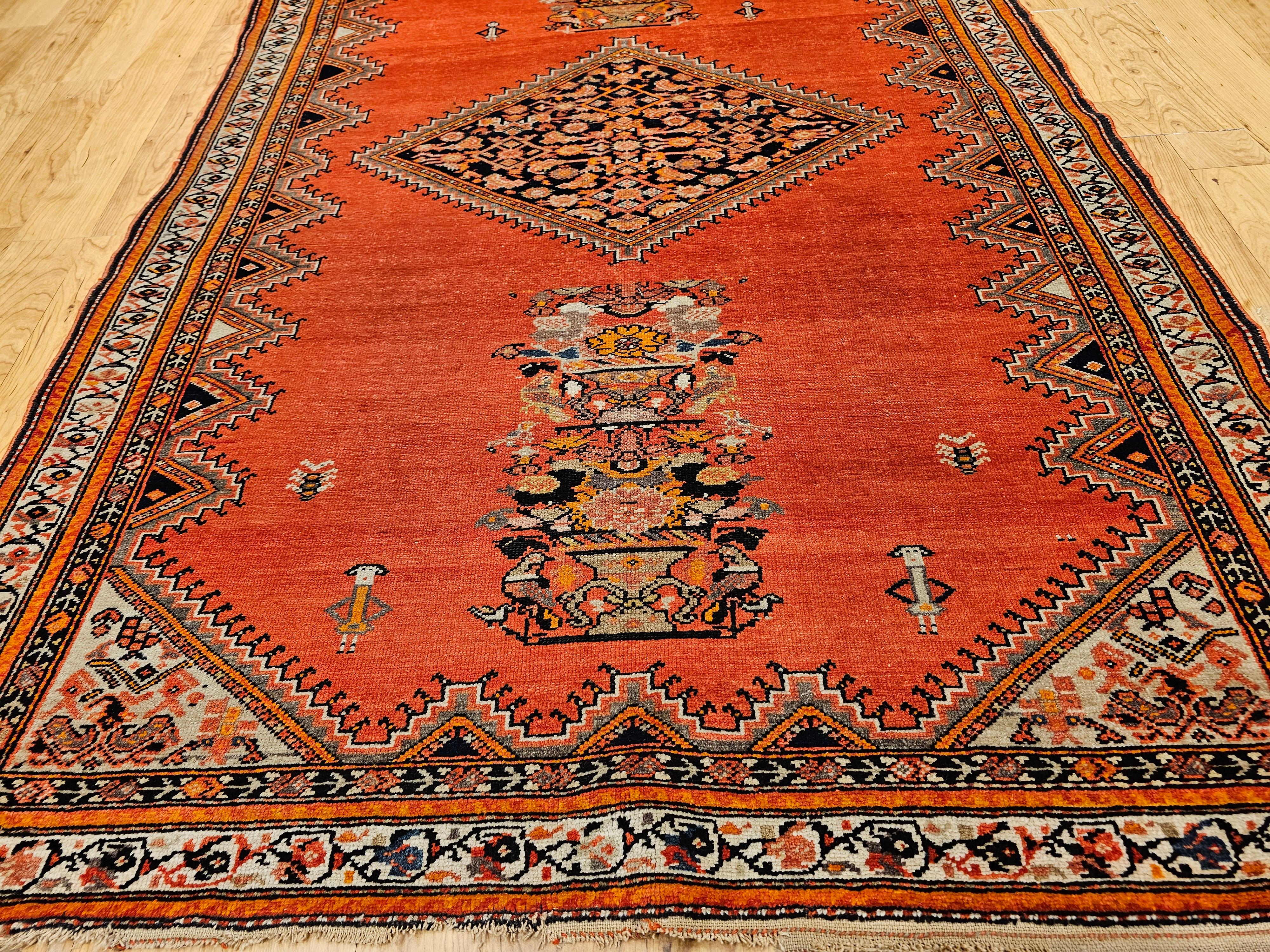 Wool Vintage Persian Malayer Area Rug For Sale