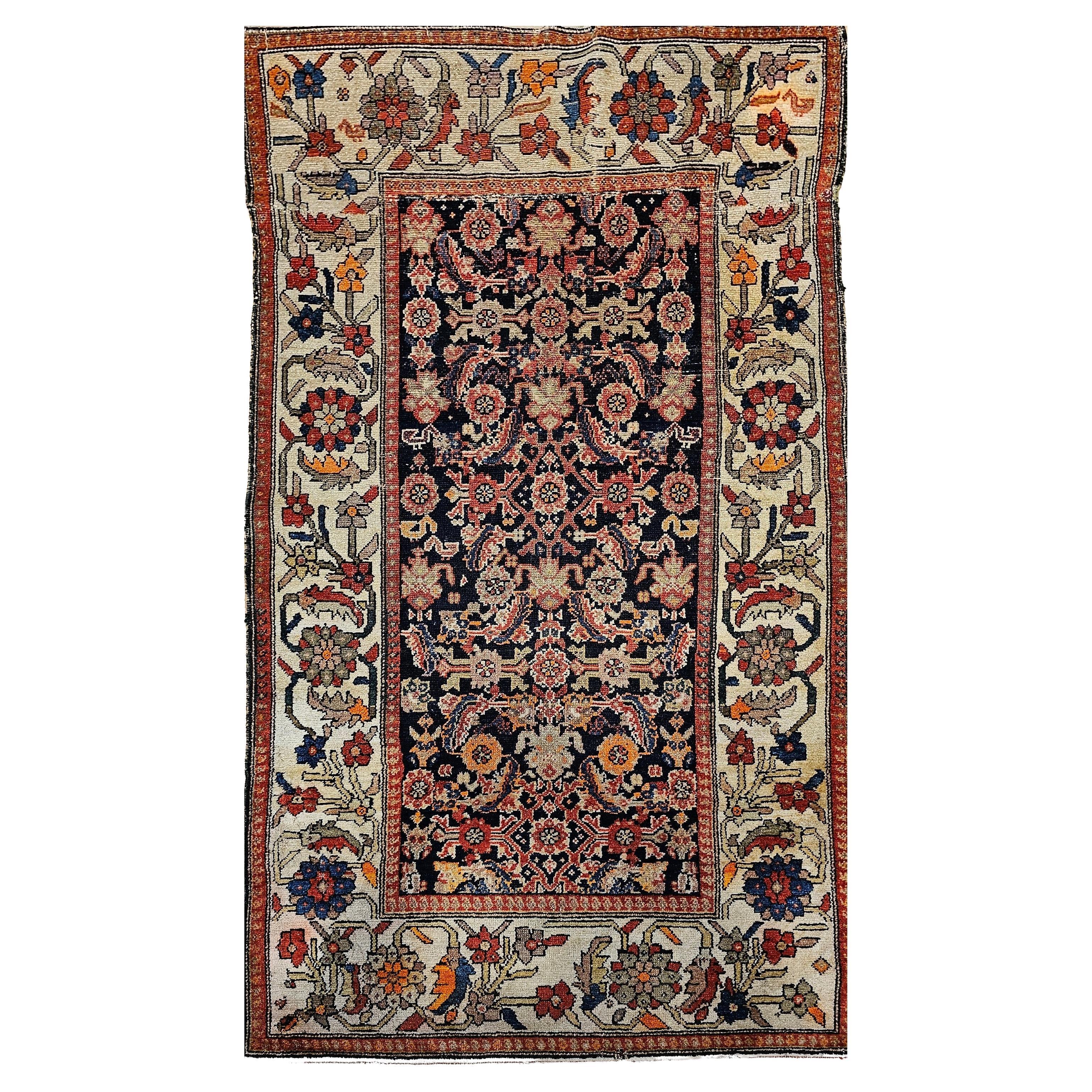 Alfombra persa vintage Malayer con diseño integral